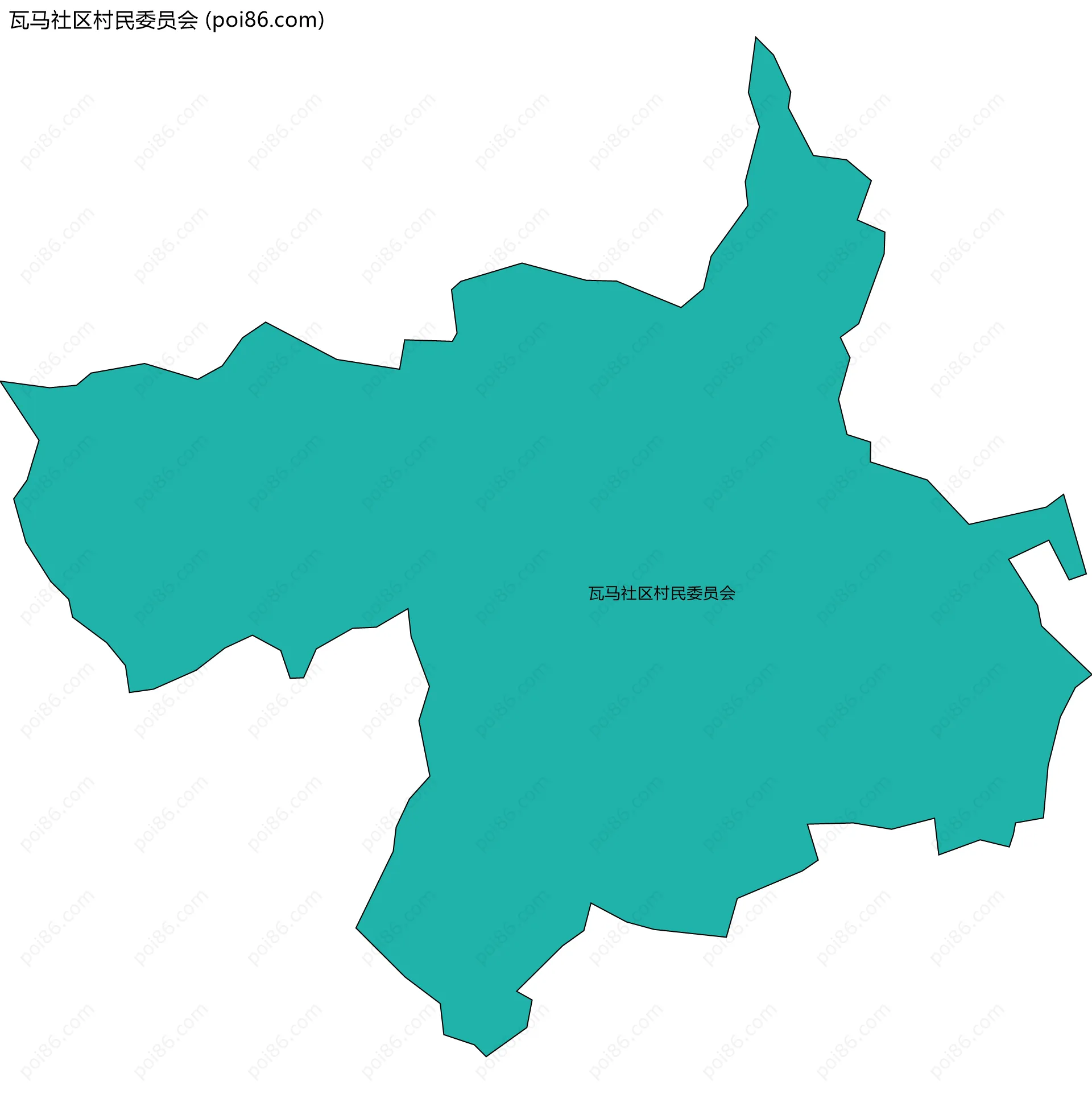 瓦马社区村民委员会边界地图