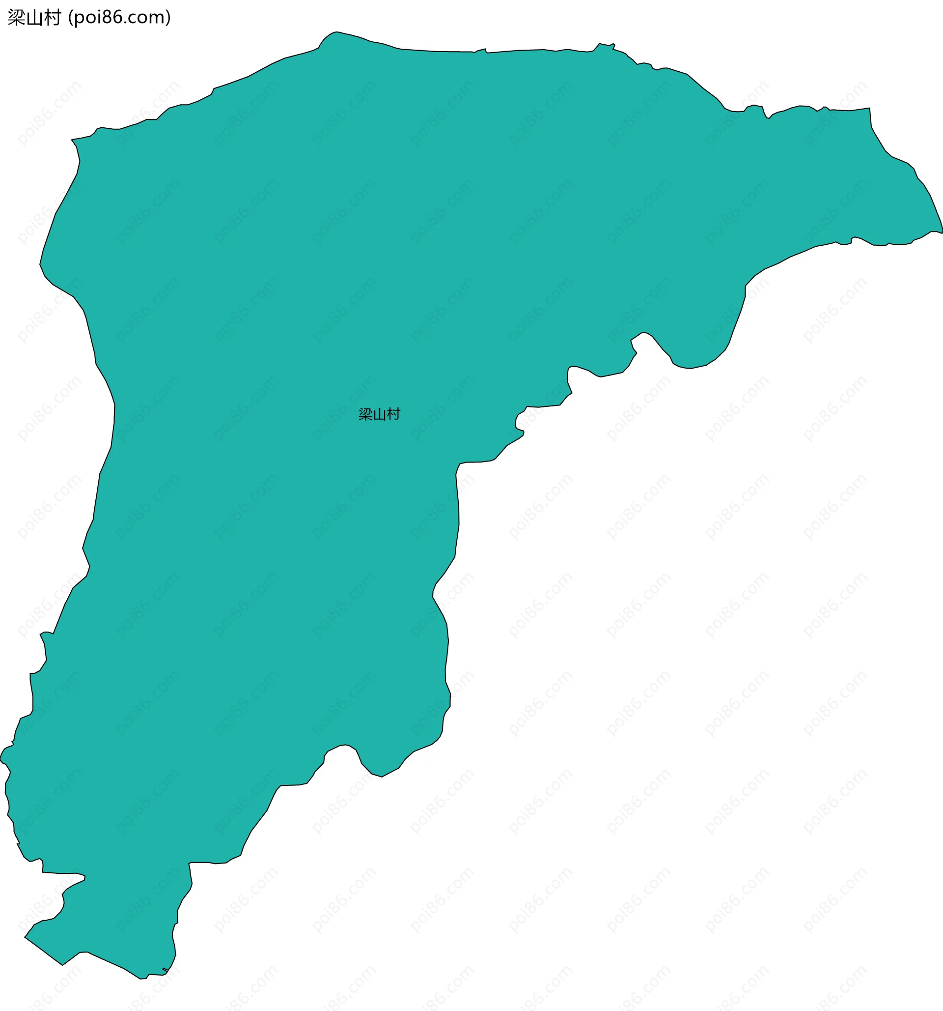 梁山村边界地图