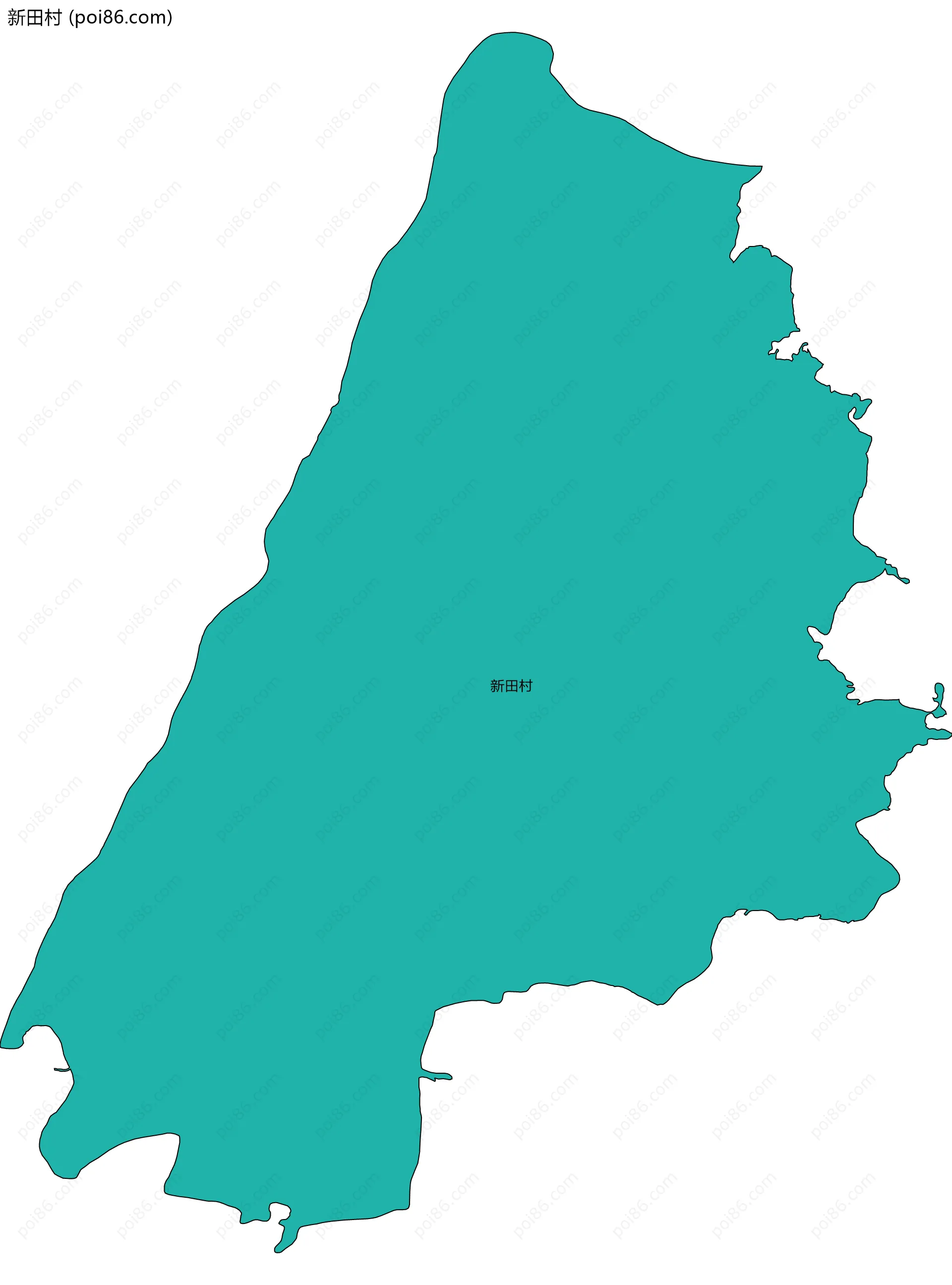 新田村边界地图