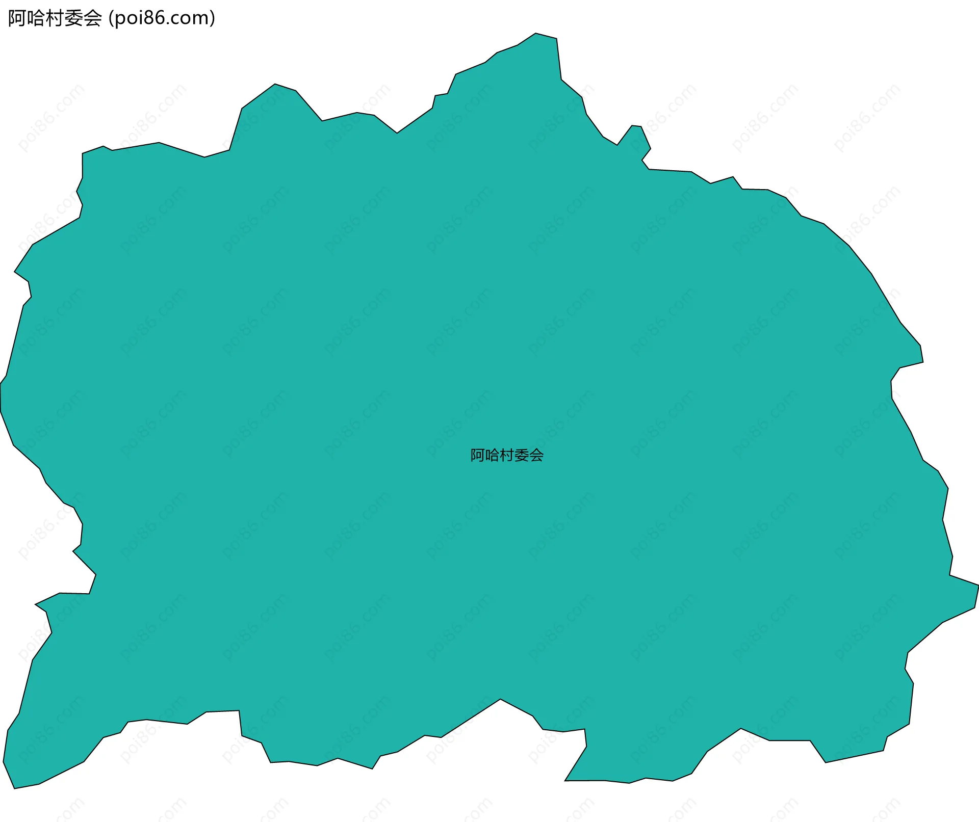 阿哈村委会边界地图