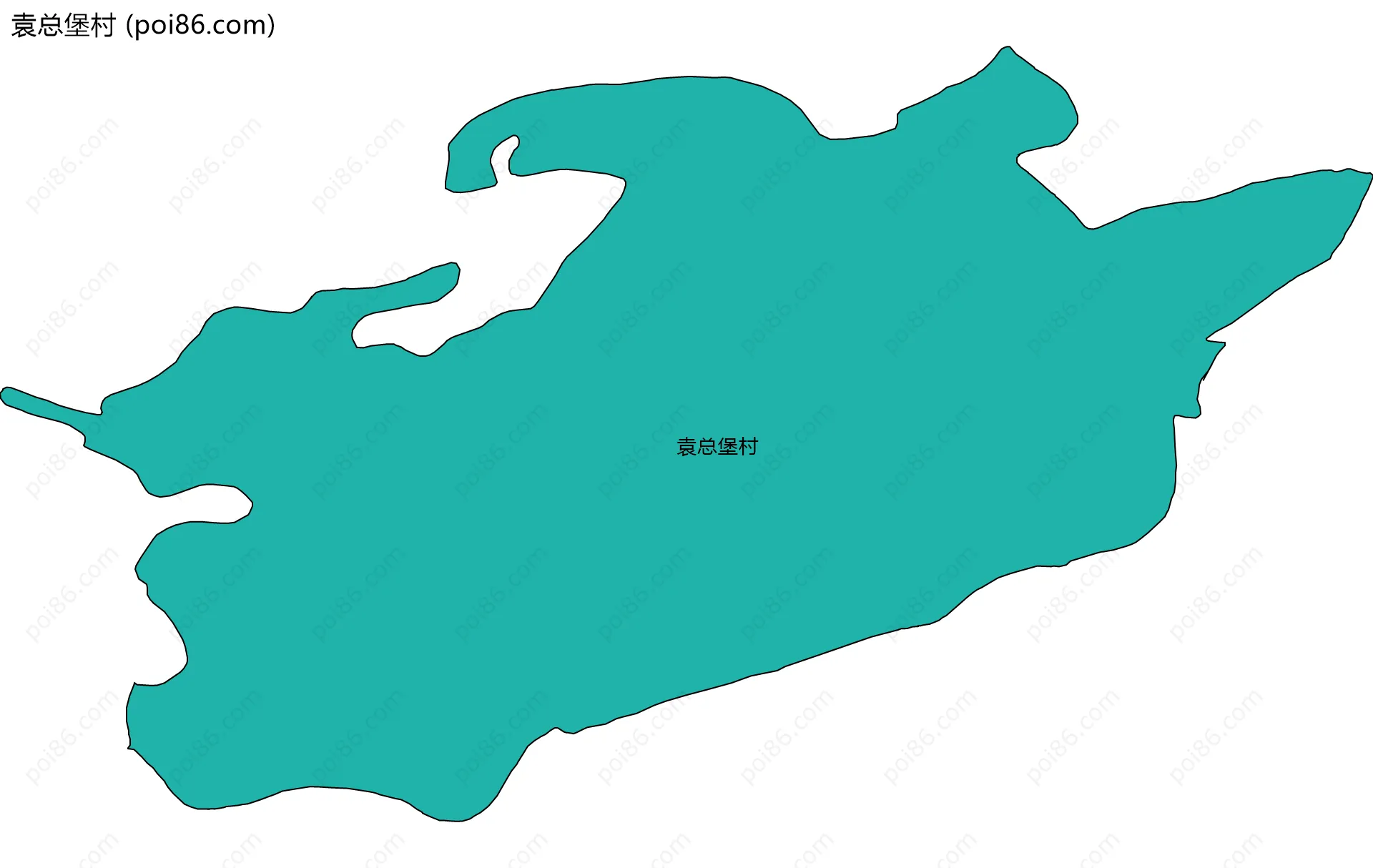 袁总堡村边界地图