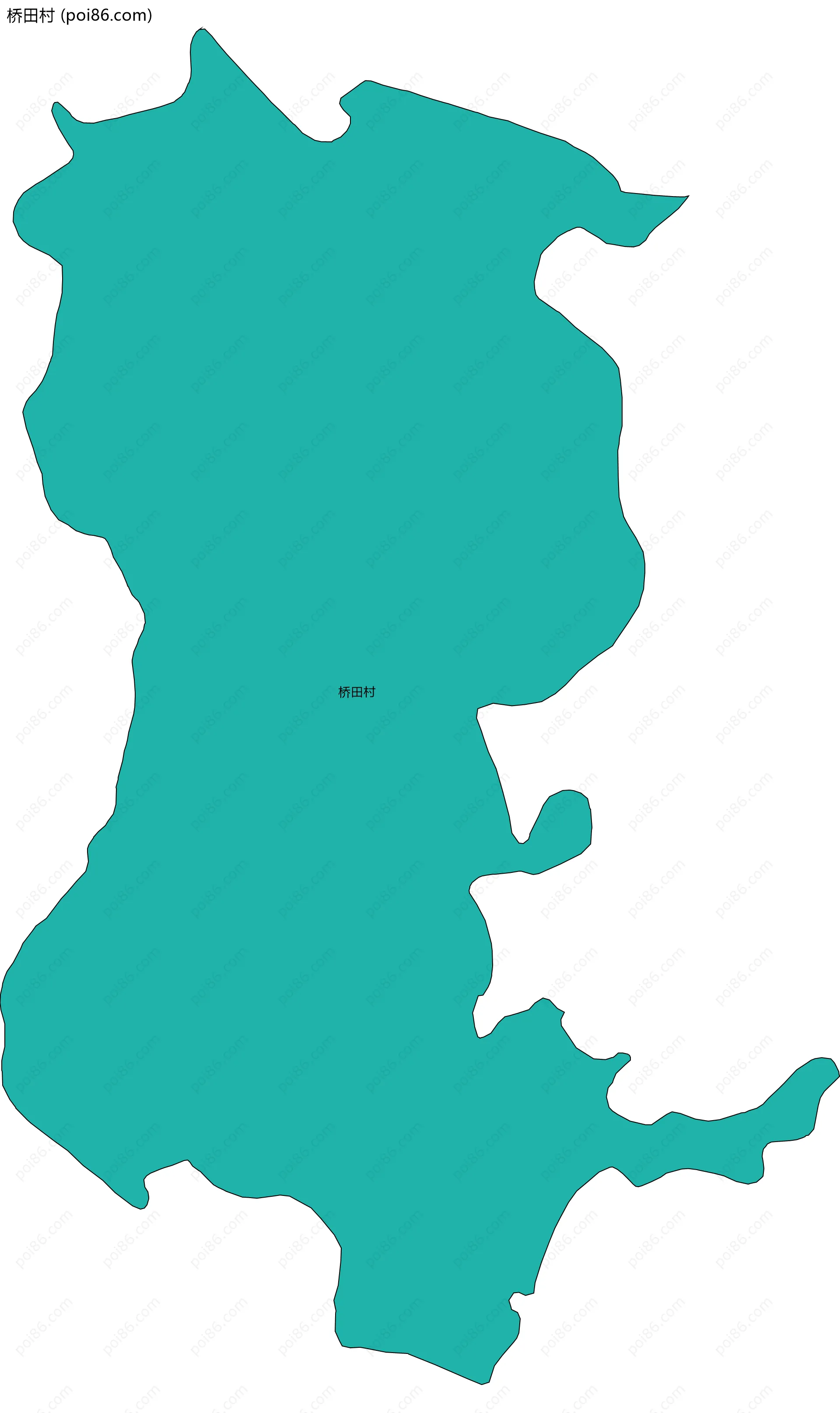 桥田村边界地图