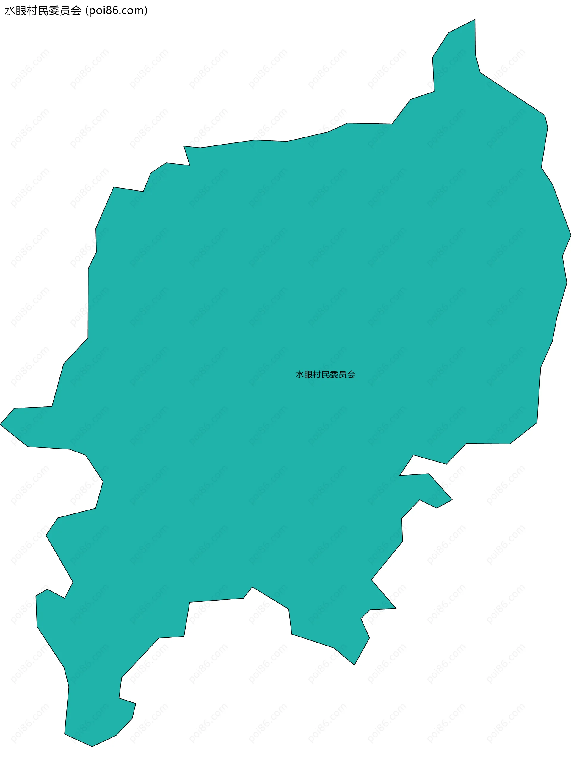 水眼村民委员会边界地图