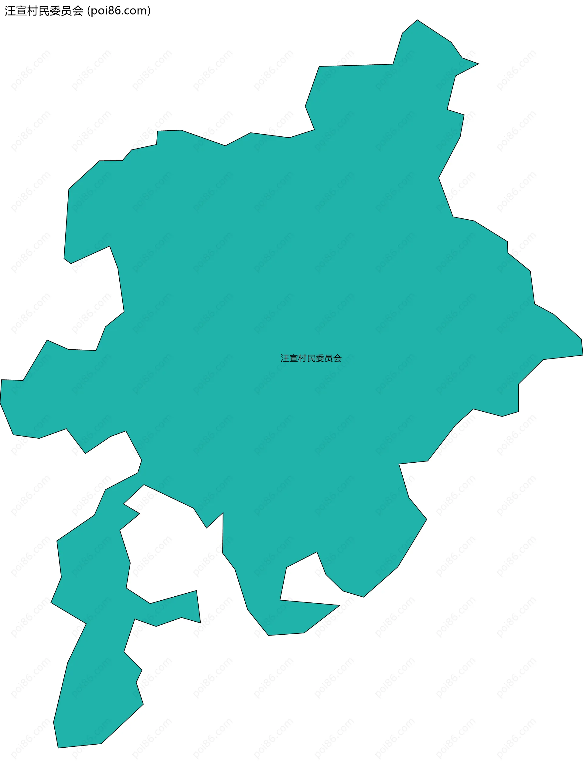 汪宣村民委员会边界地图