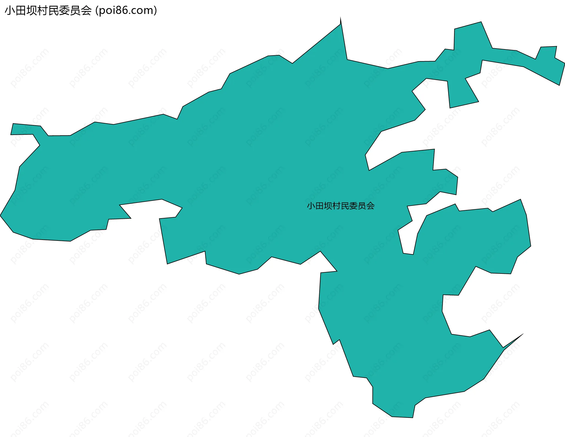 小田坝村民委员会边界地图