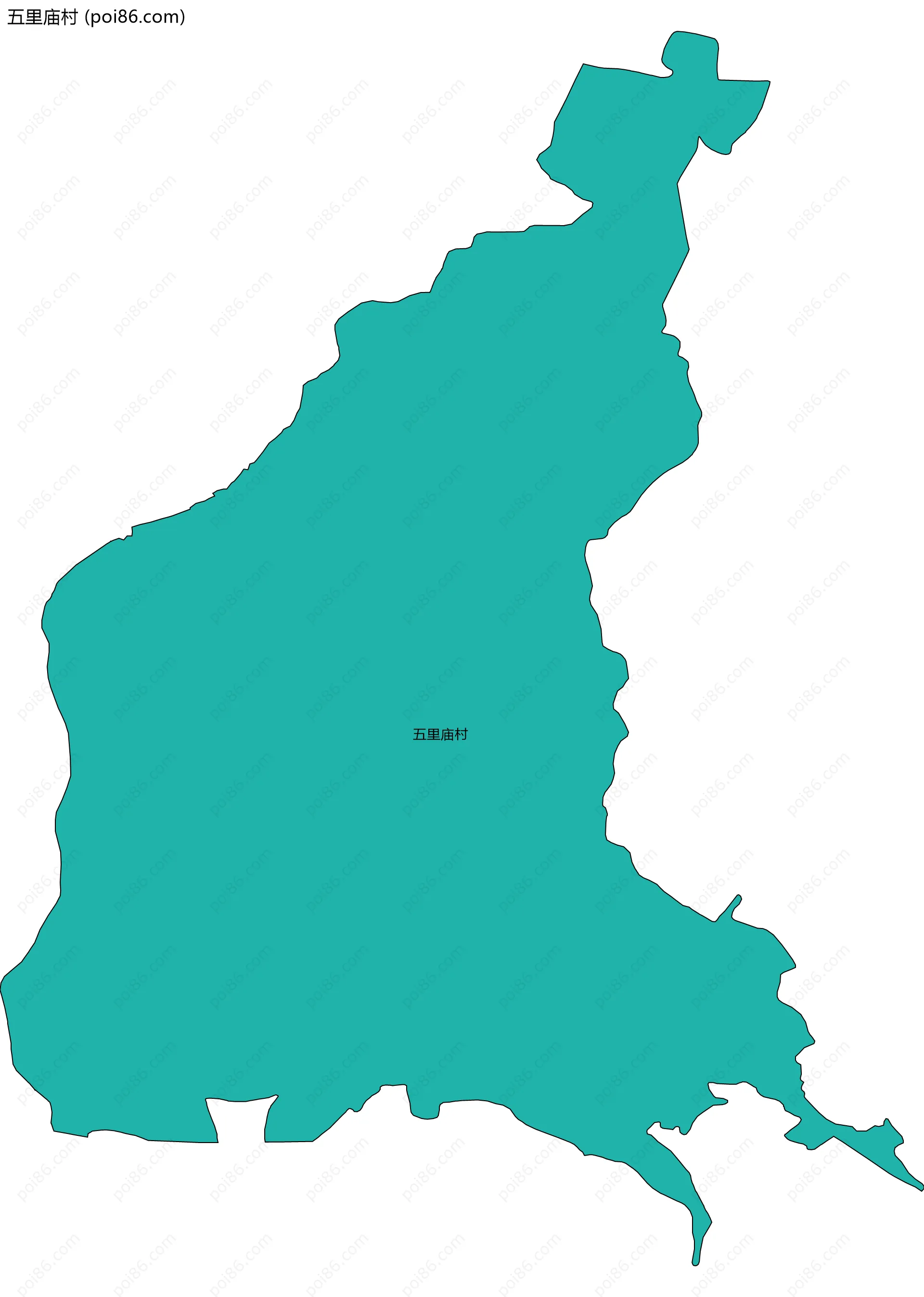 五里庙村边界地图