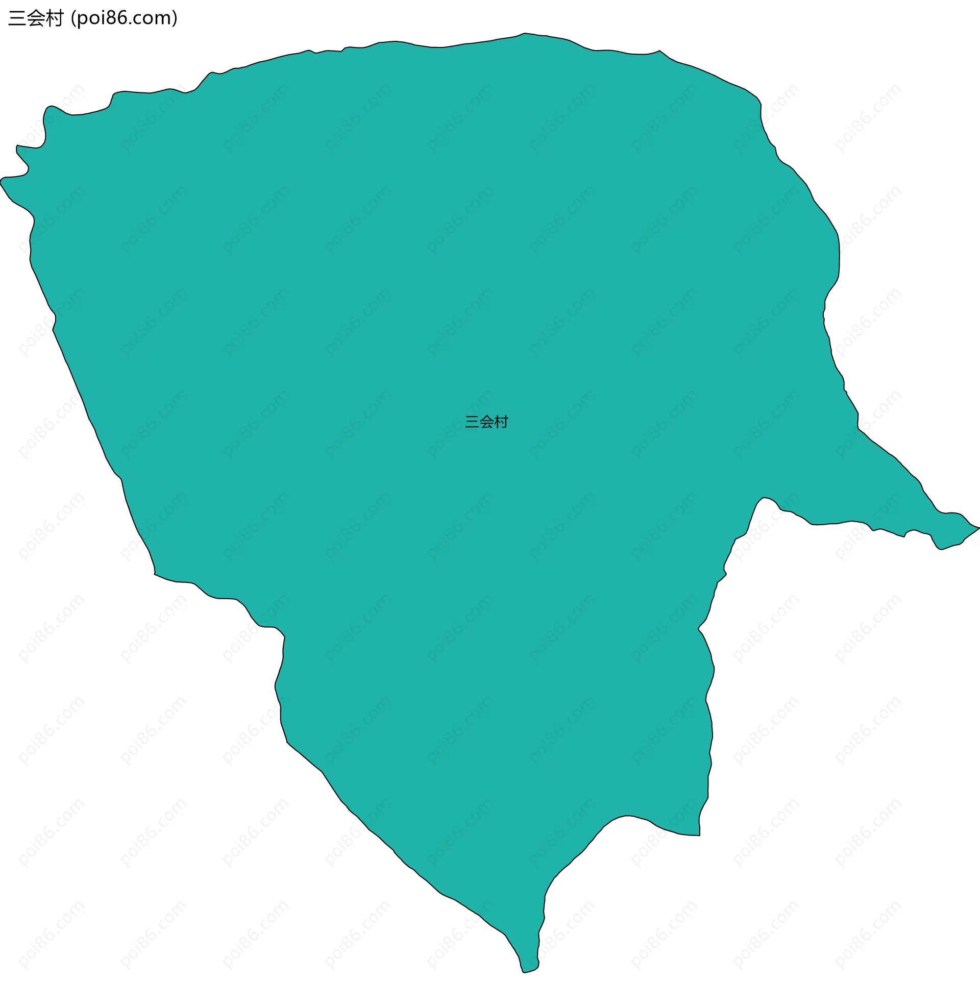 三会村边界地图