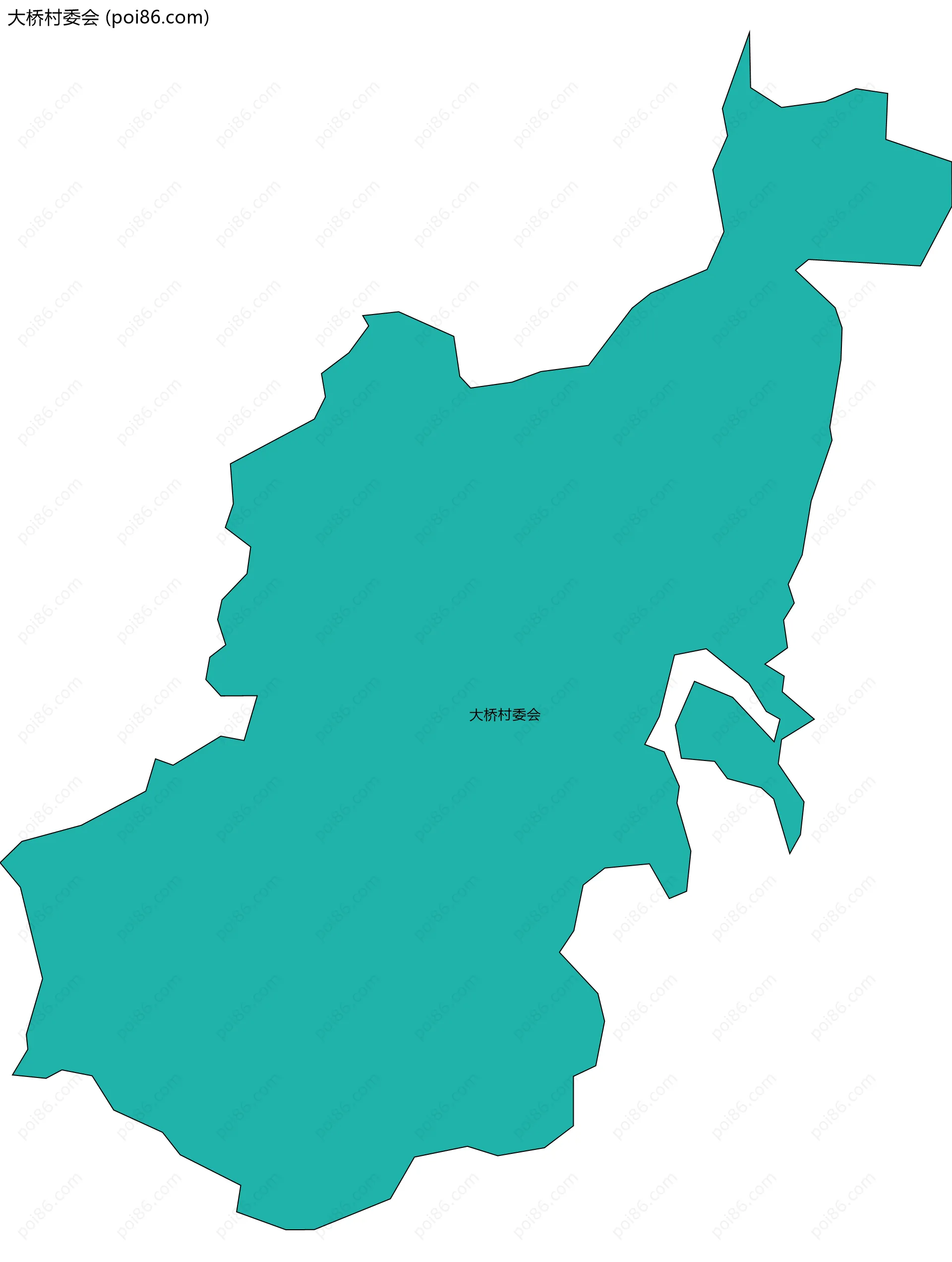 大桥村委会边界地图
