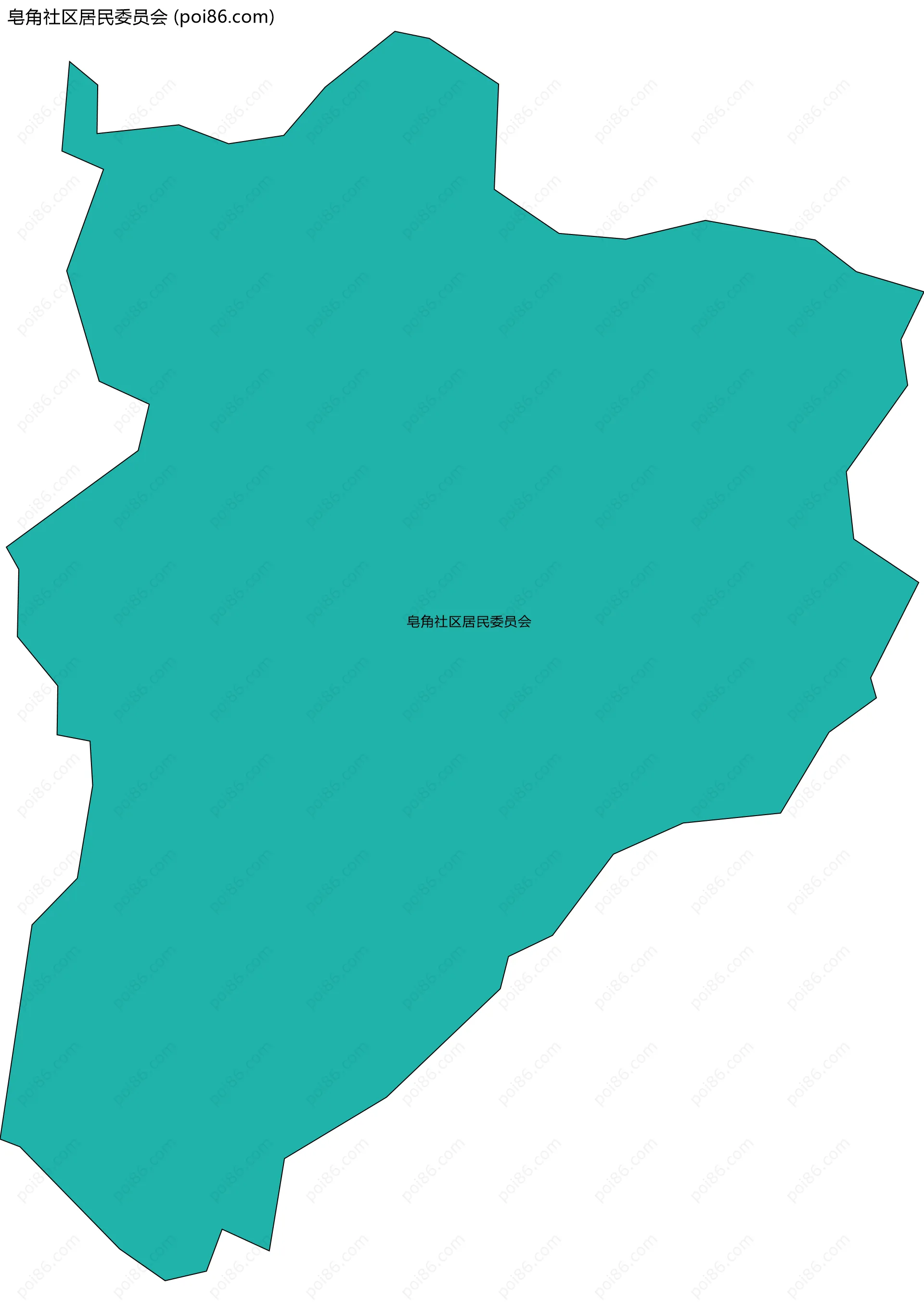 皂角社区居民委员会边界地图