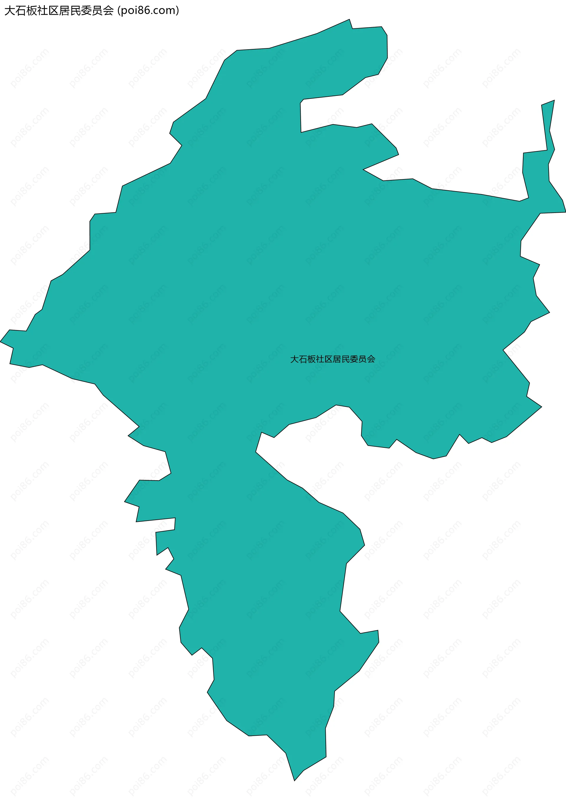 大石板社区居民委员会边界地图