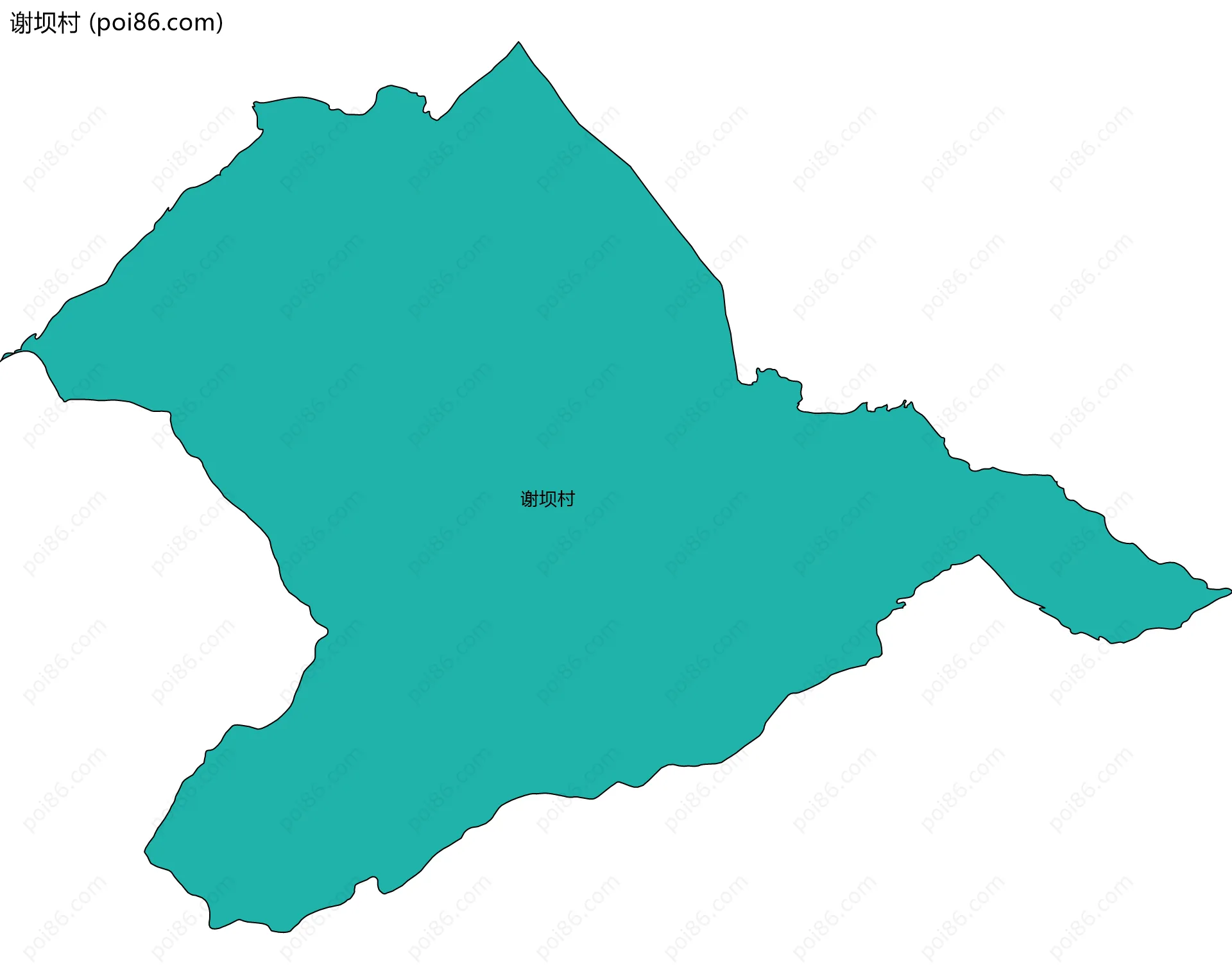 谢坝村边界地图