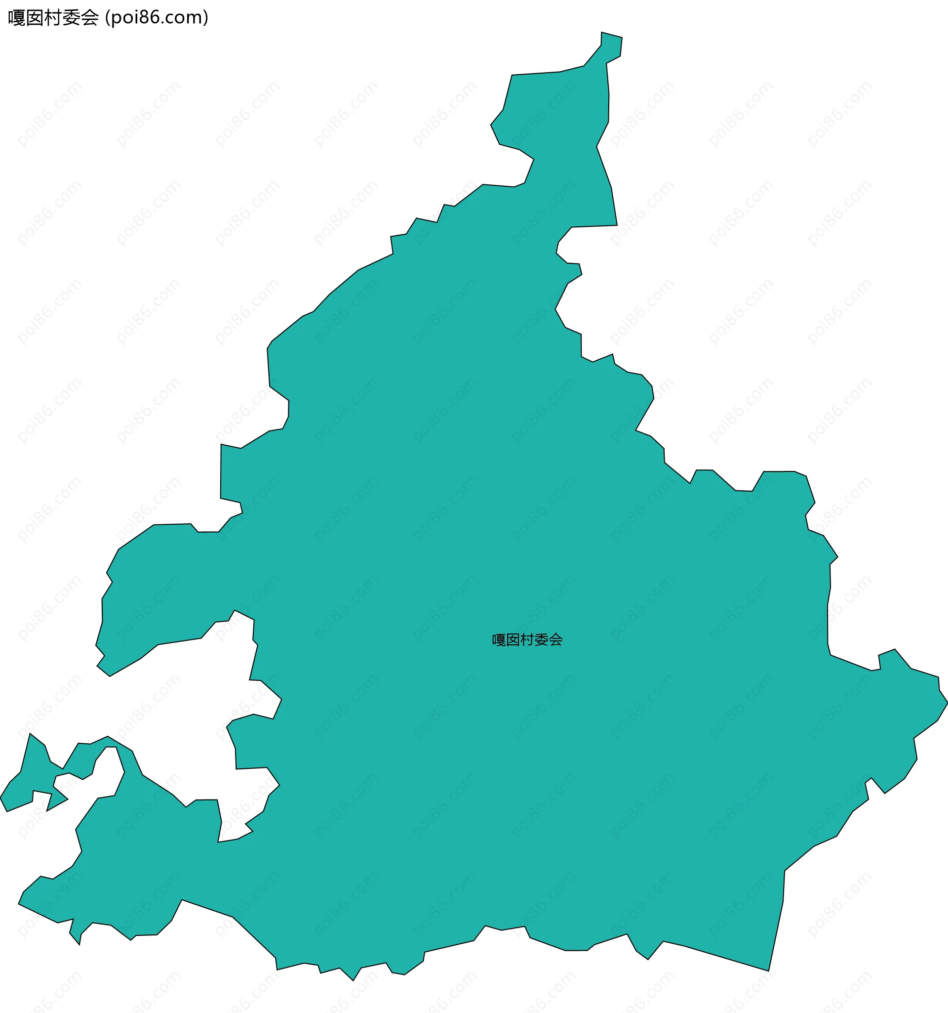 嘎囡村委会边界地图