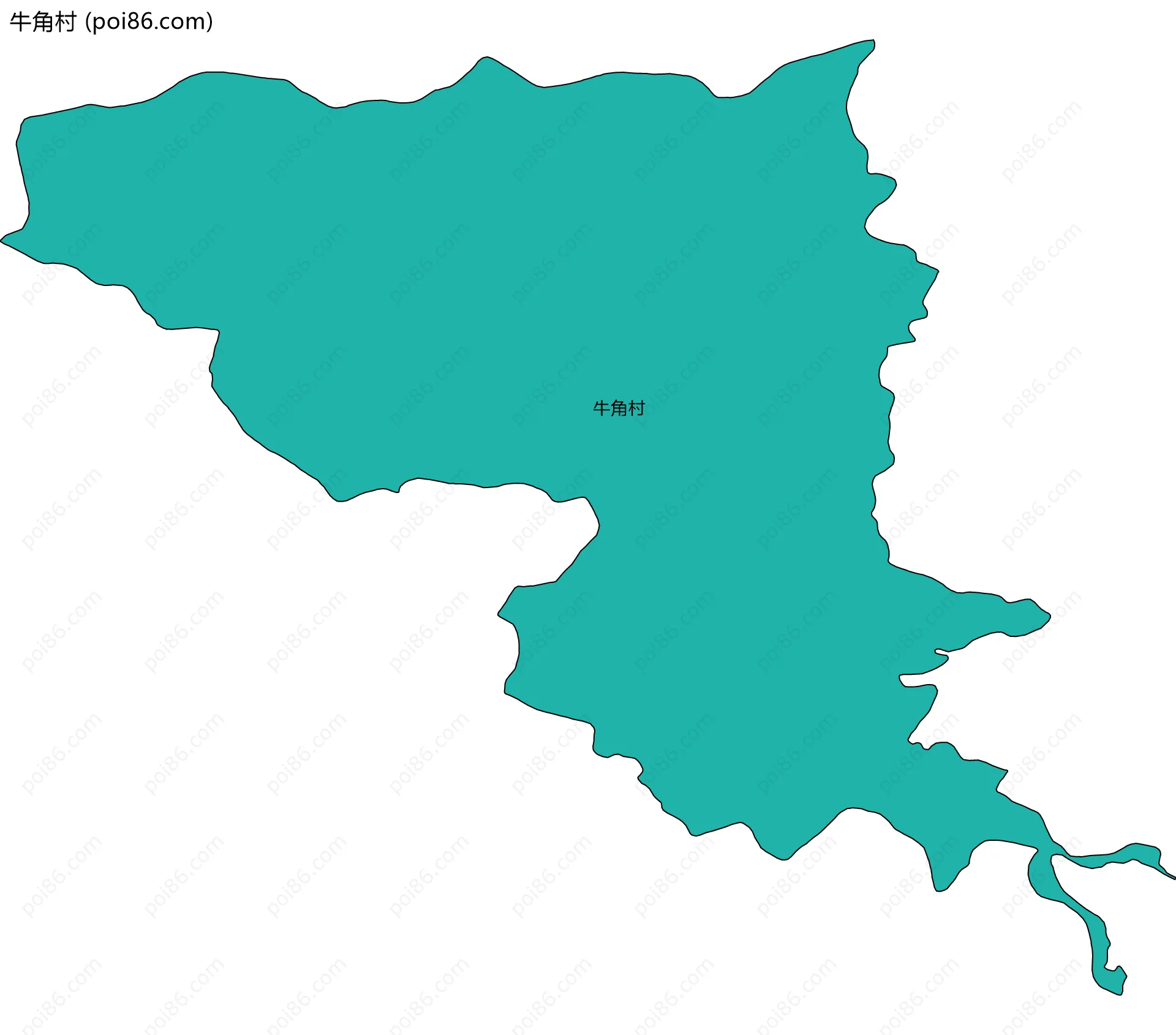 牛角村边界地图