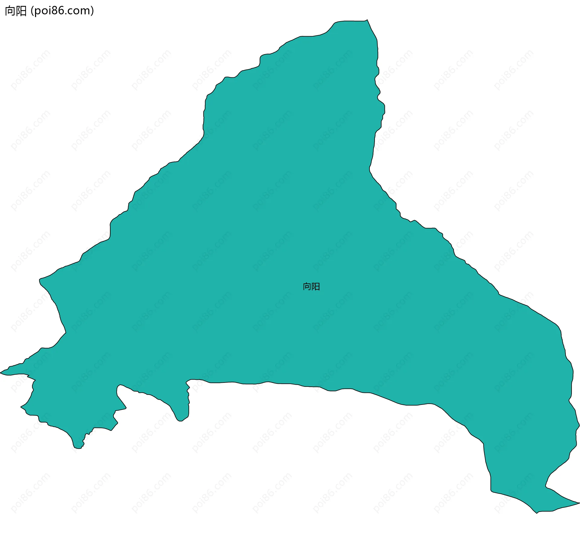 向阳边界地图