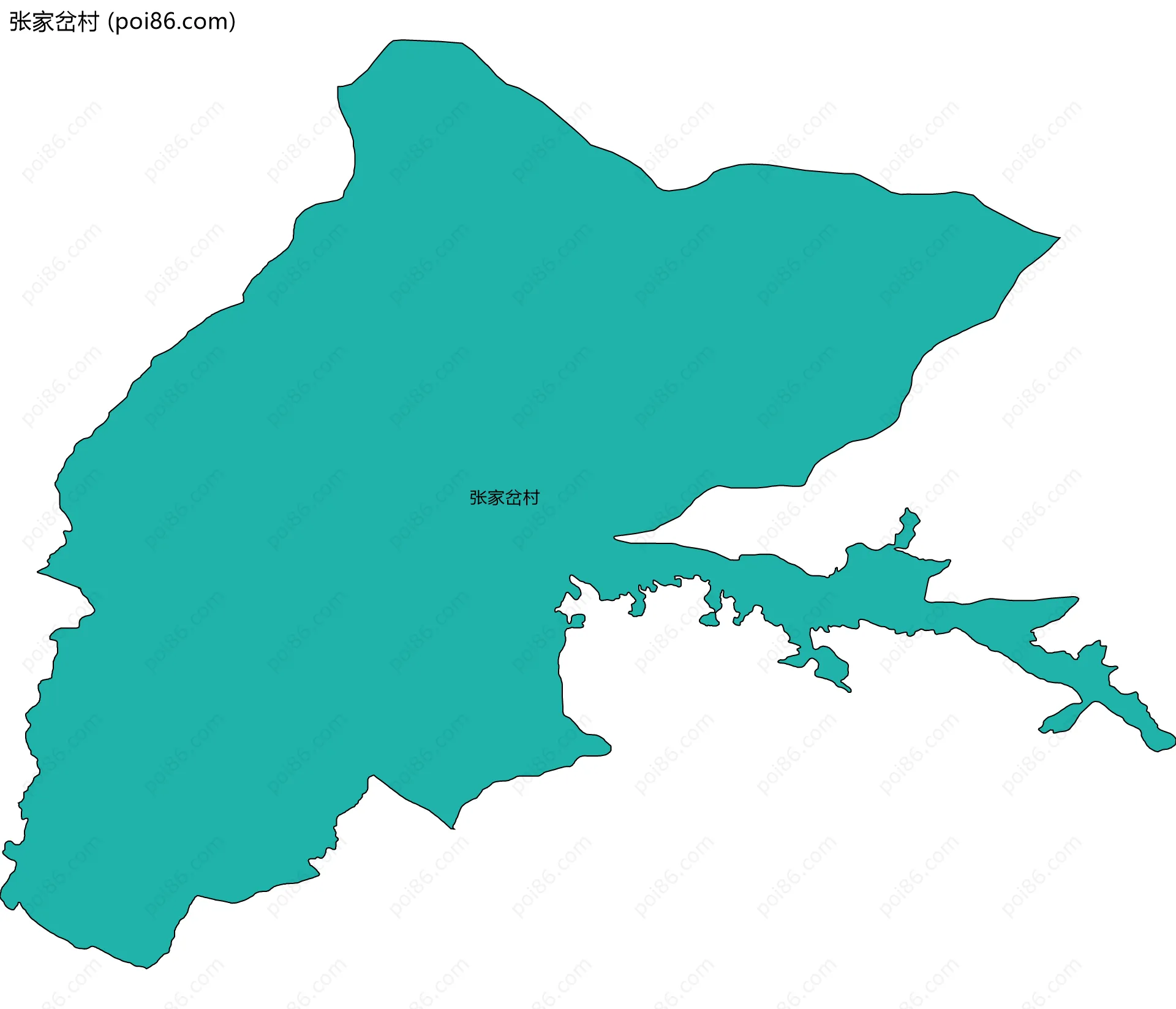 张家岔村边界地图