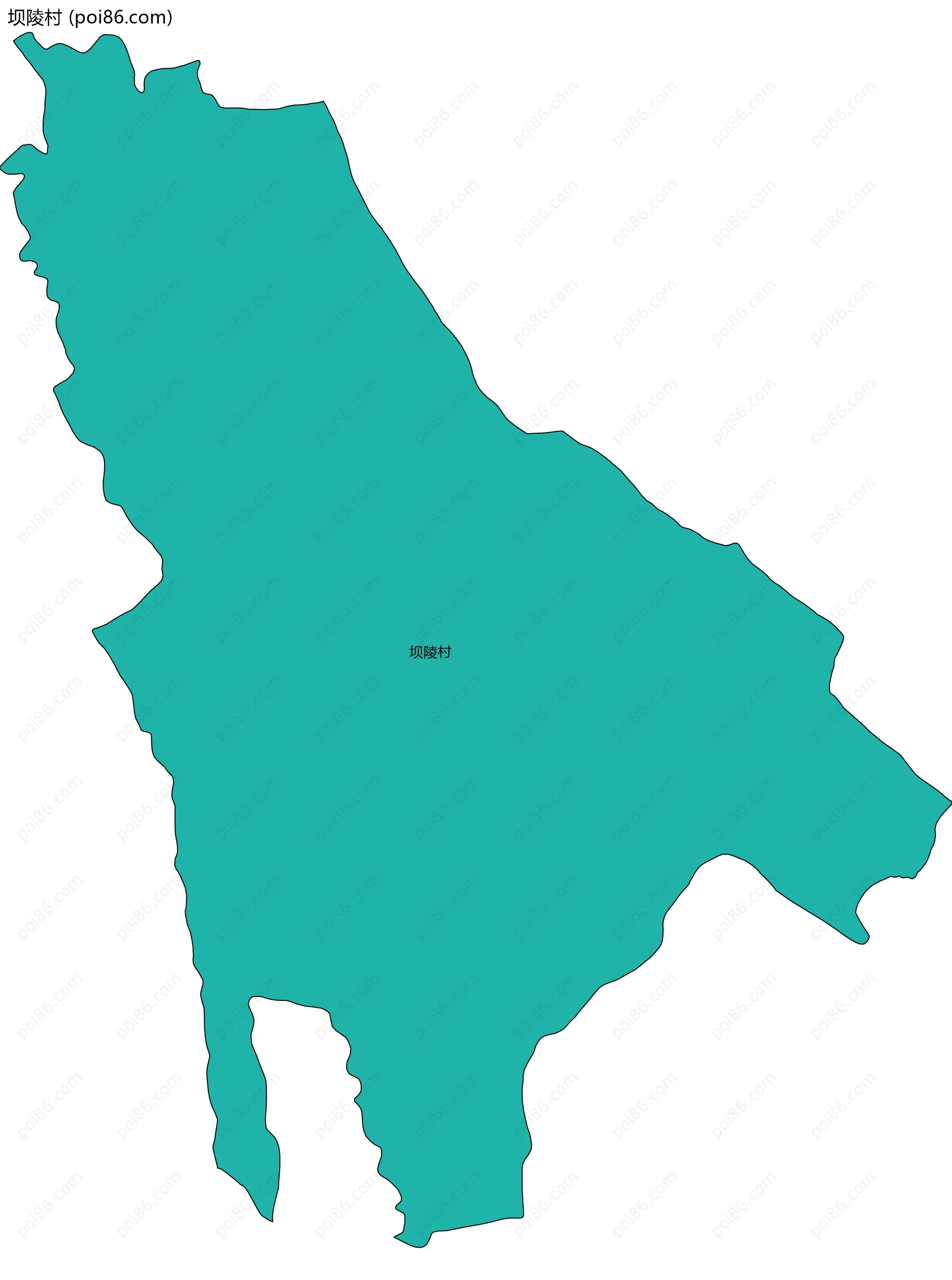 坝陵村边界地图