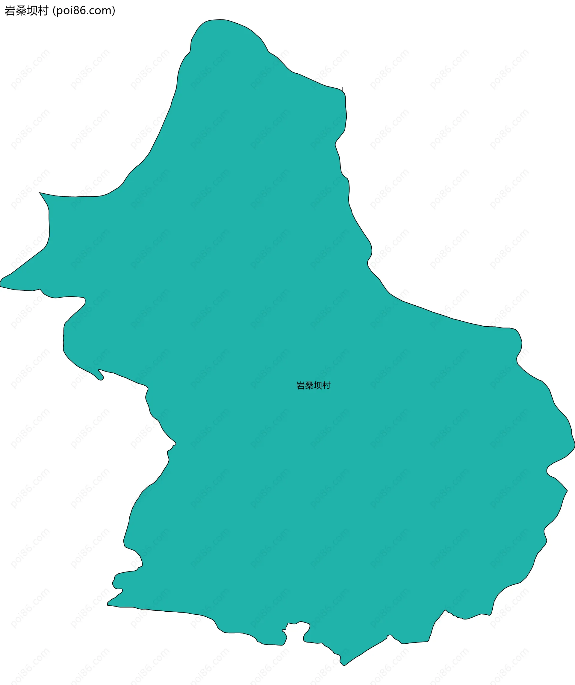 岩桑坝村边界地图