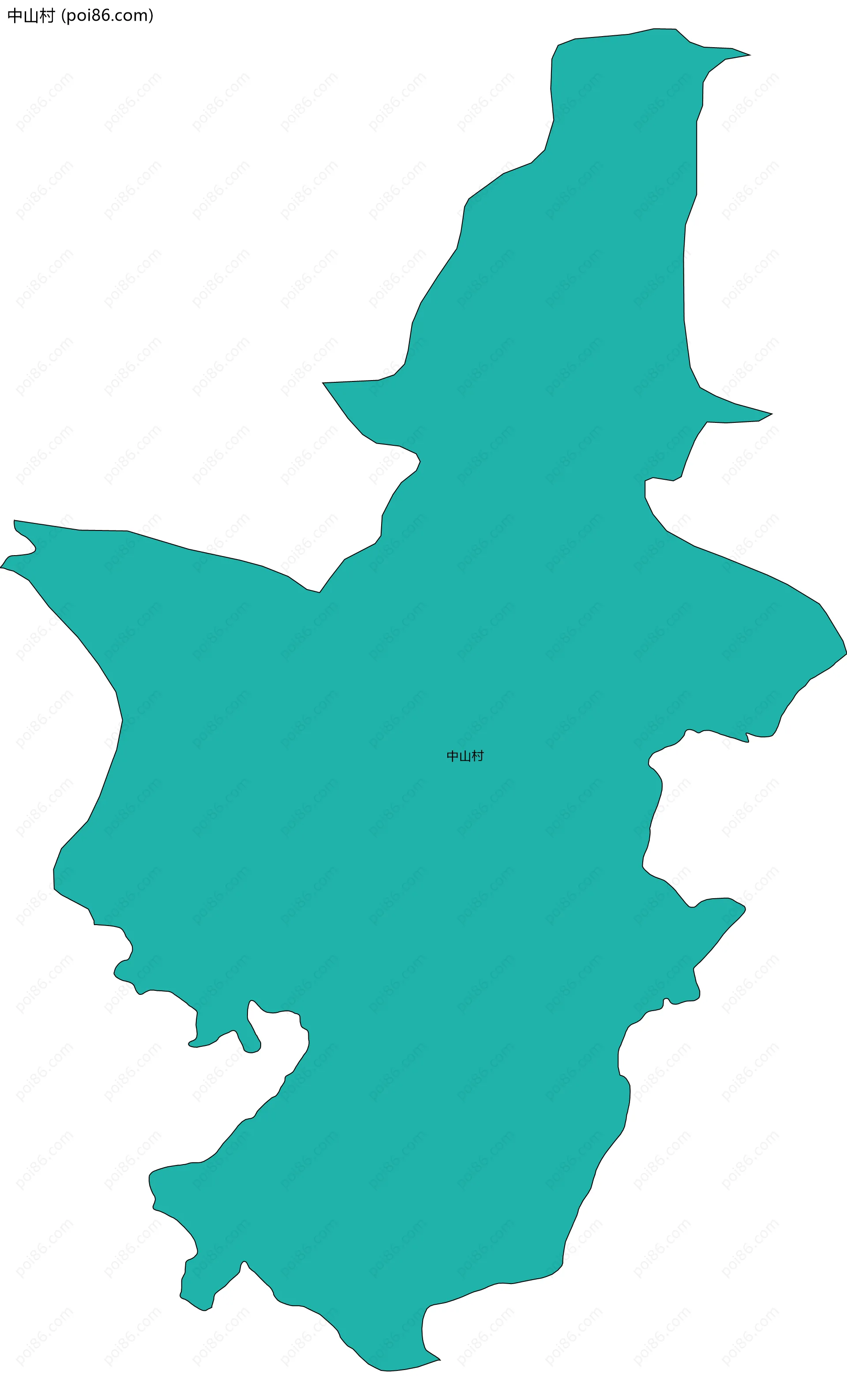 中山村边界地图