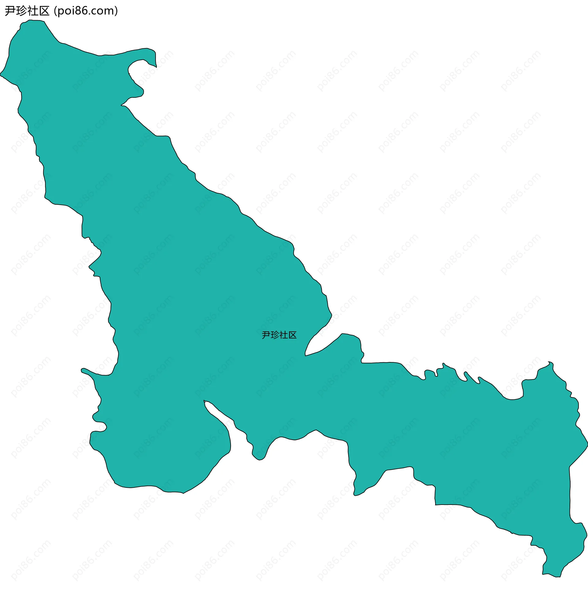 尹珍社区边界地图