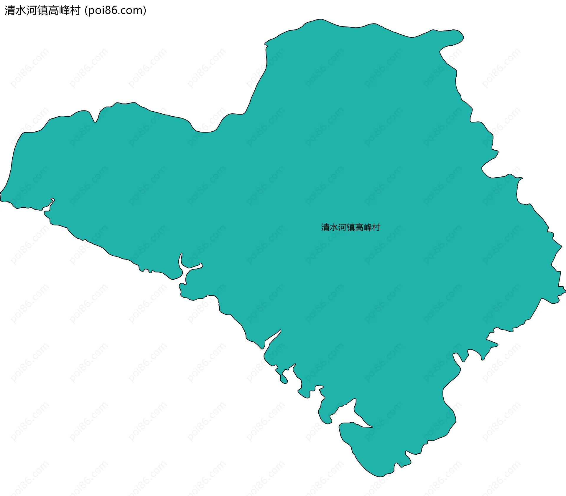 清水河镇高峰村边界地图