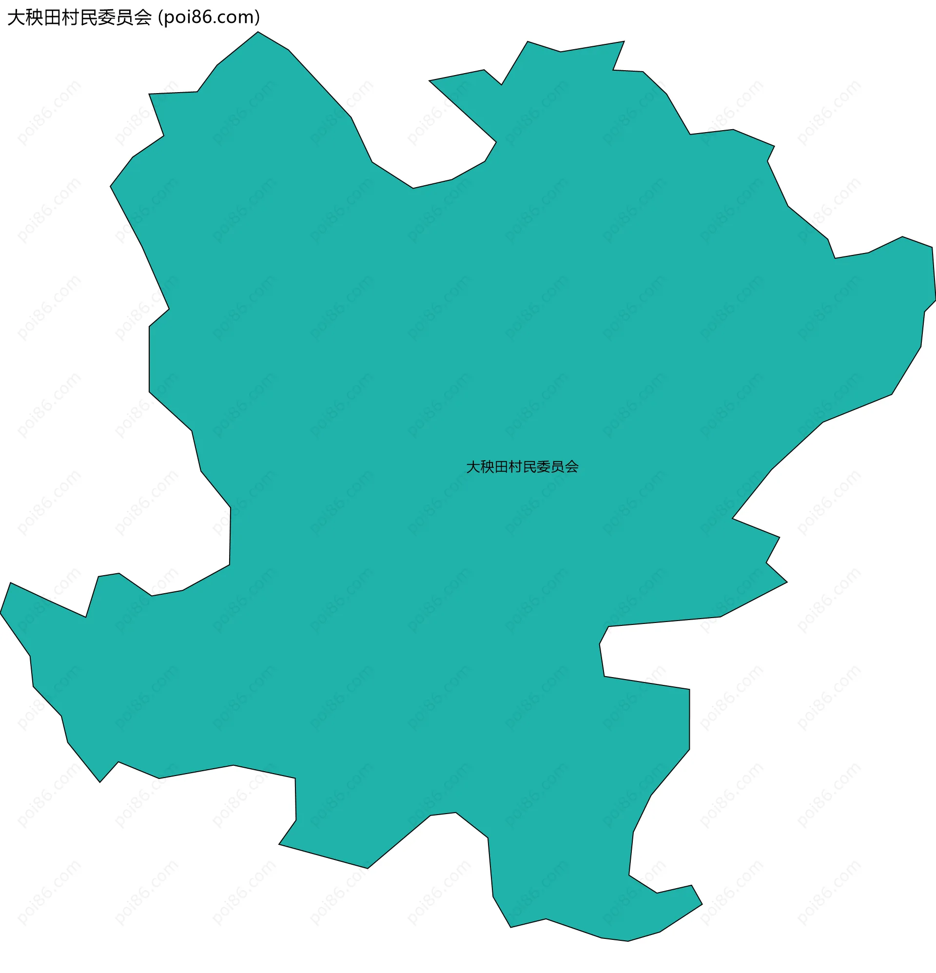 大秧田村民委员会边界地图