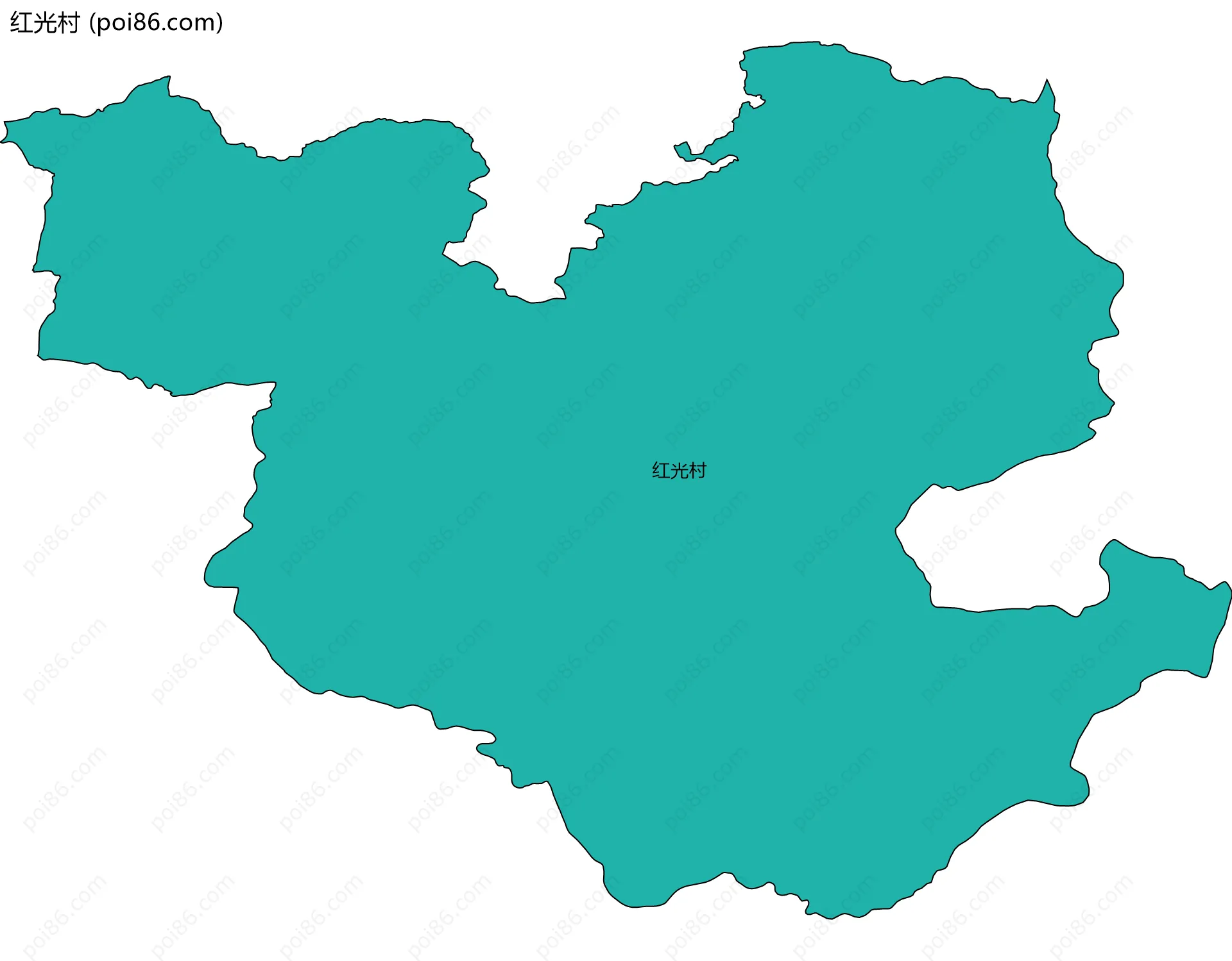 红光村边界地图