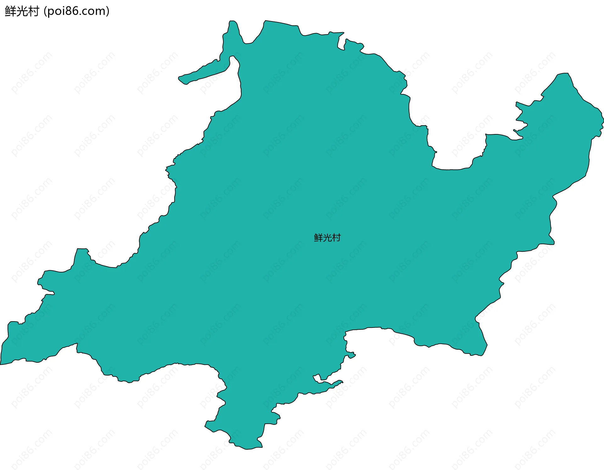 鲜光村边界地图