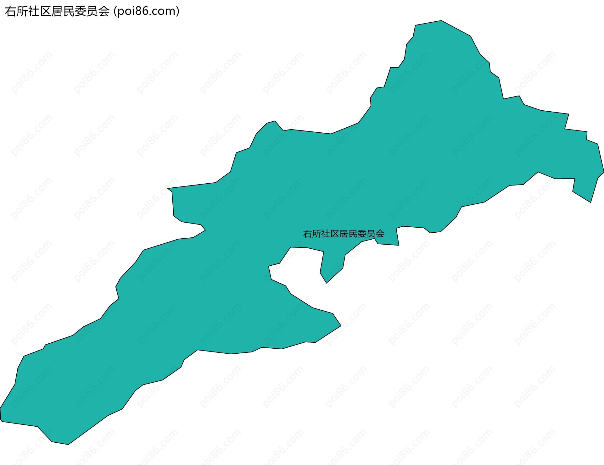 右所社区居民委员会边界地图