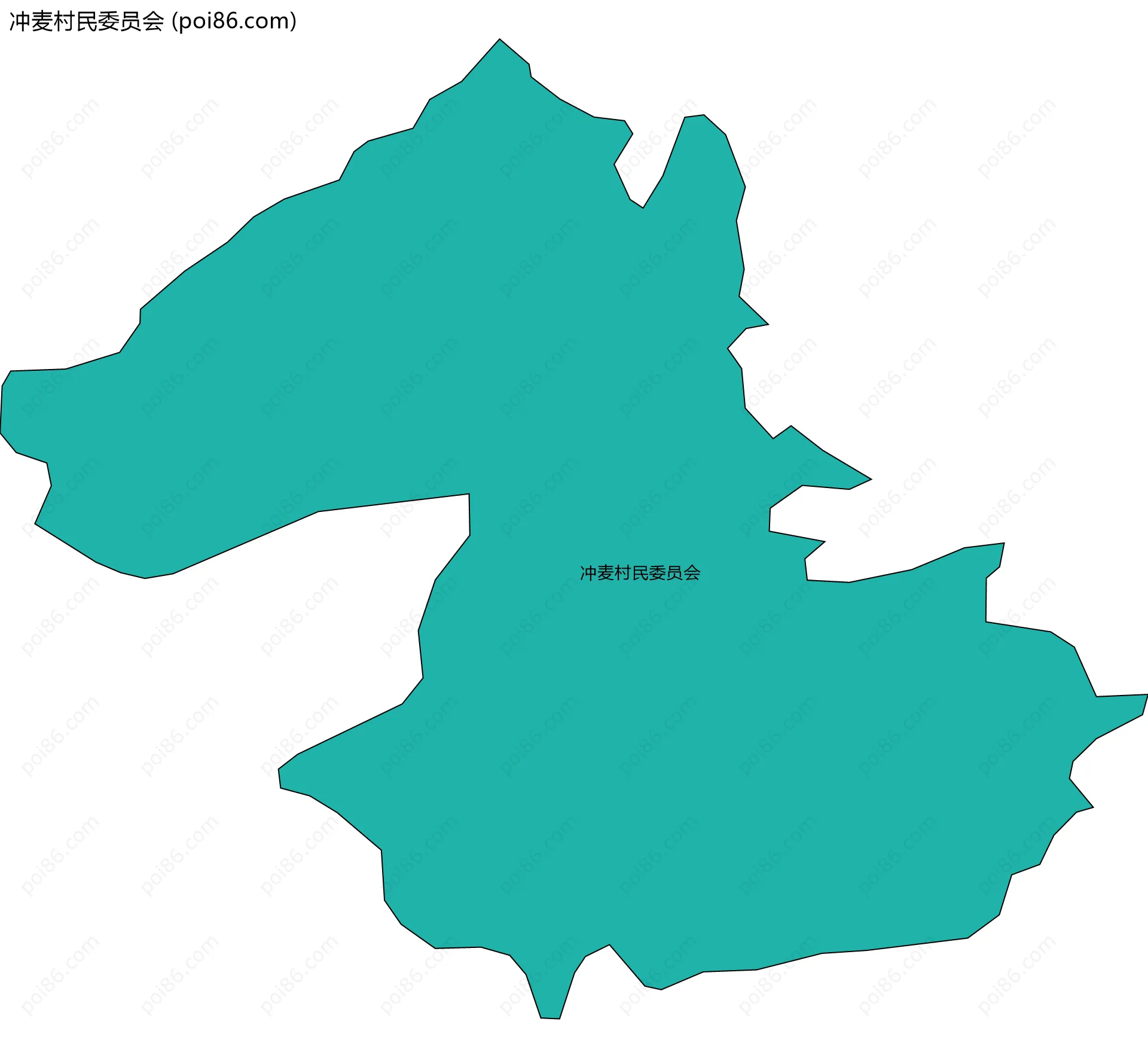 冲麦村民委员会边界地图