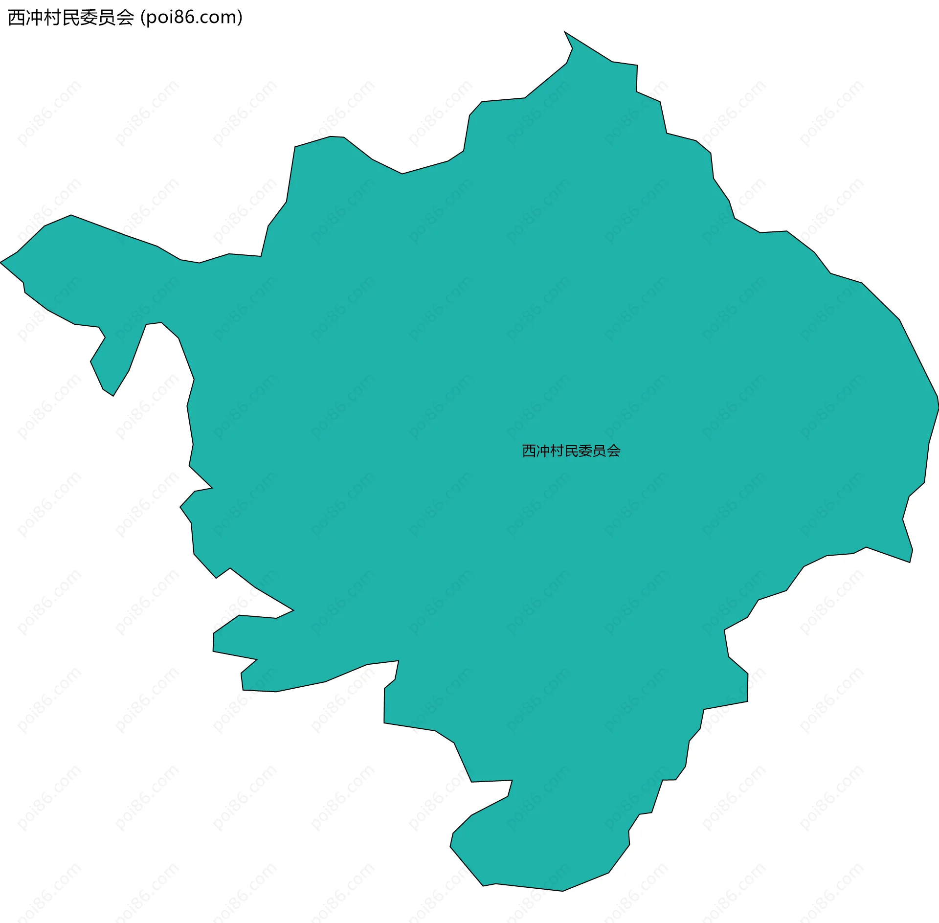 西冲村民委员会边界地图