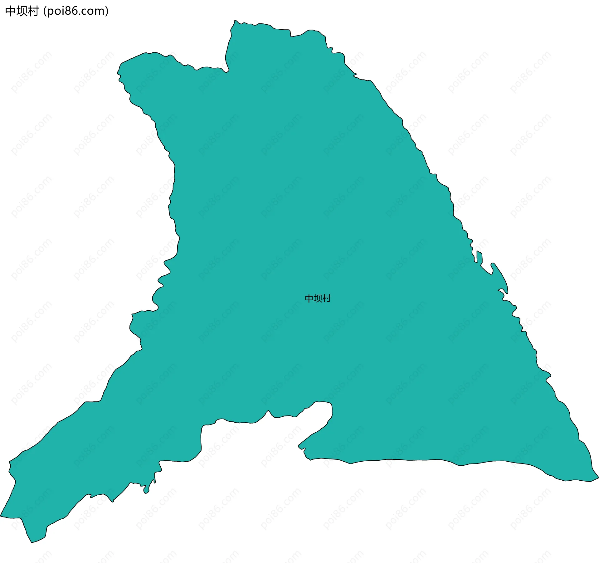 中坝村边界地图