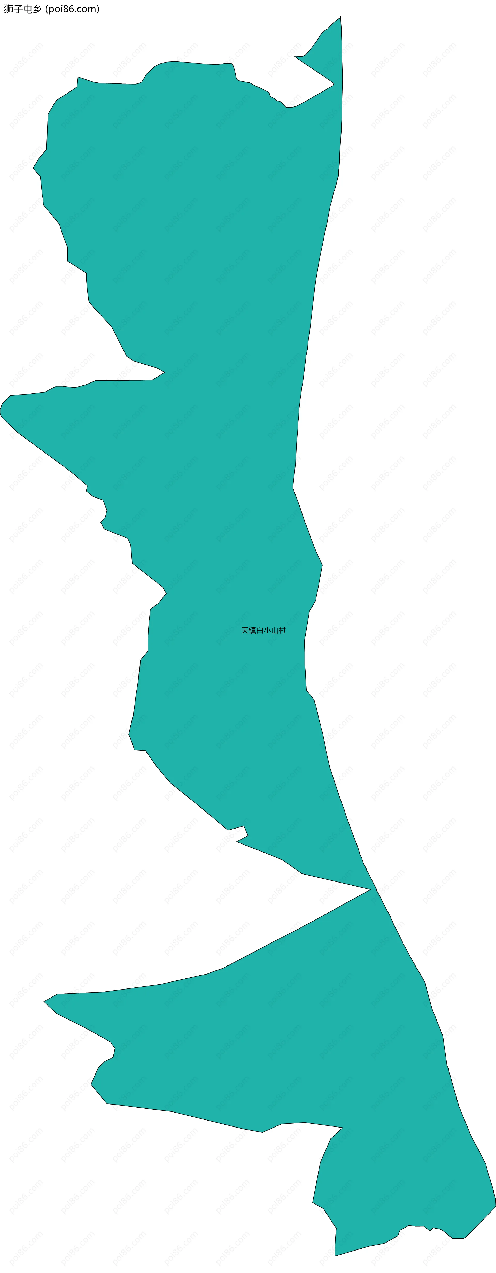 狮子屯乡边界地图(五级行政区划)