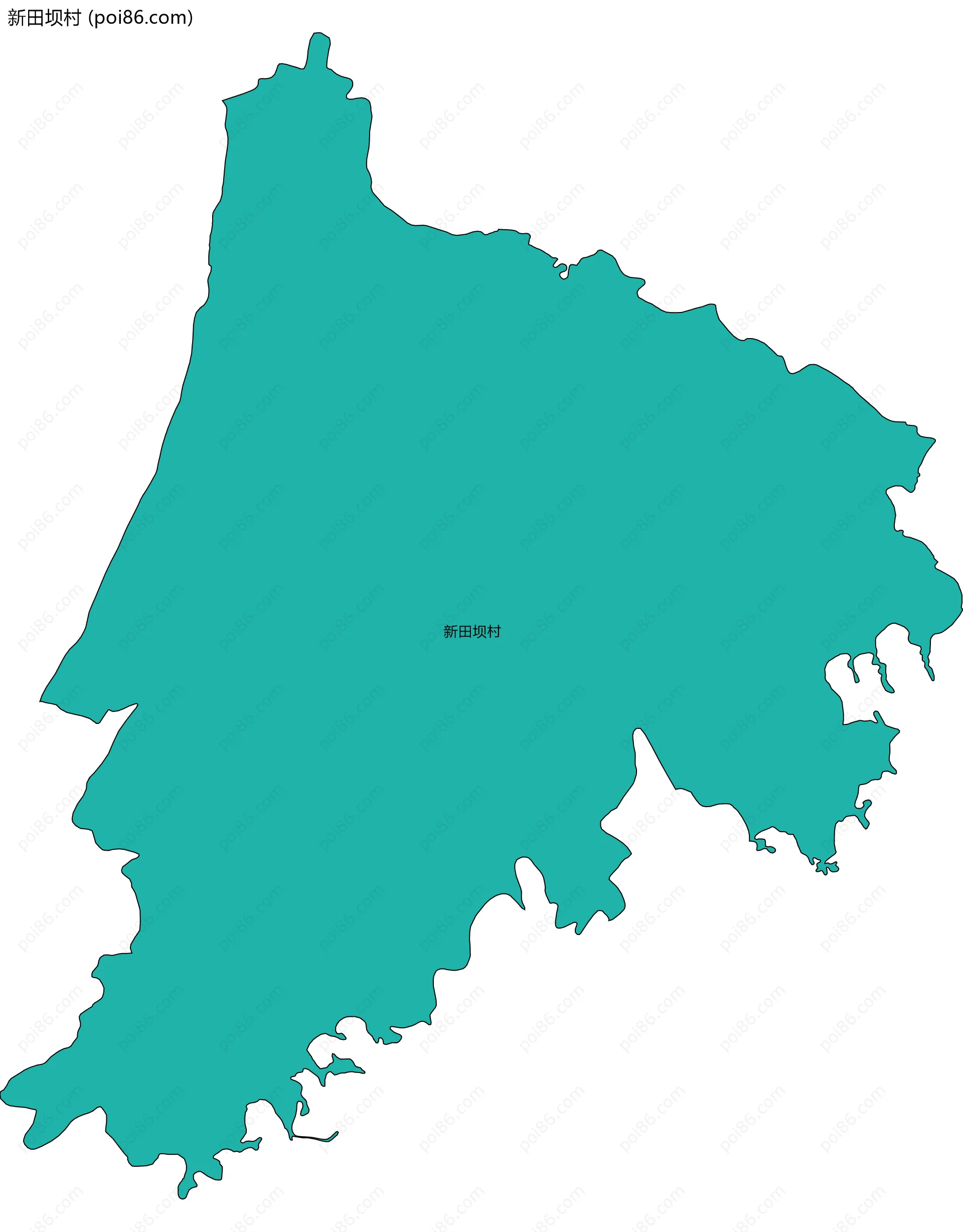 新田坝村边界地图