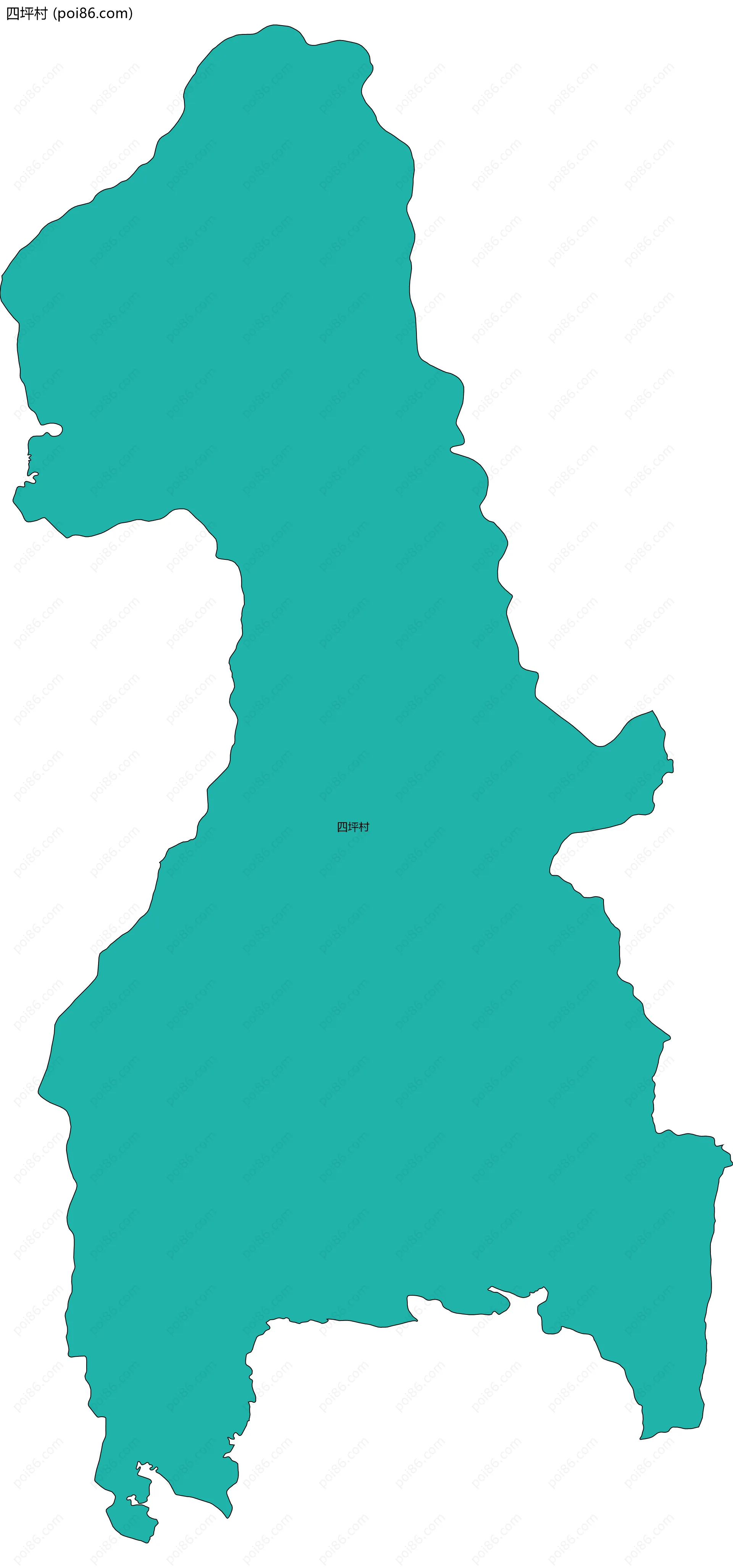 四坪村边界地图