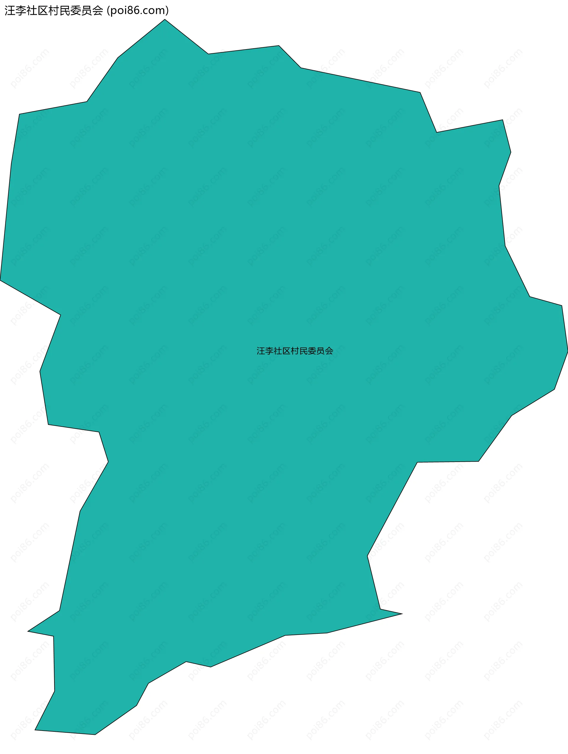 汪李社区村民委员会边界地图
