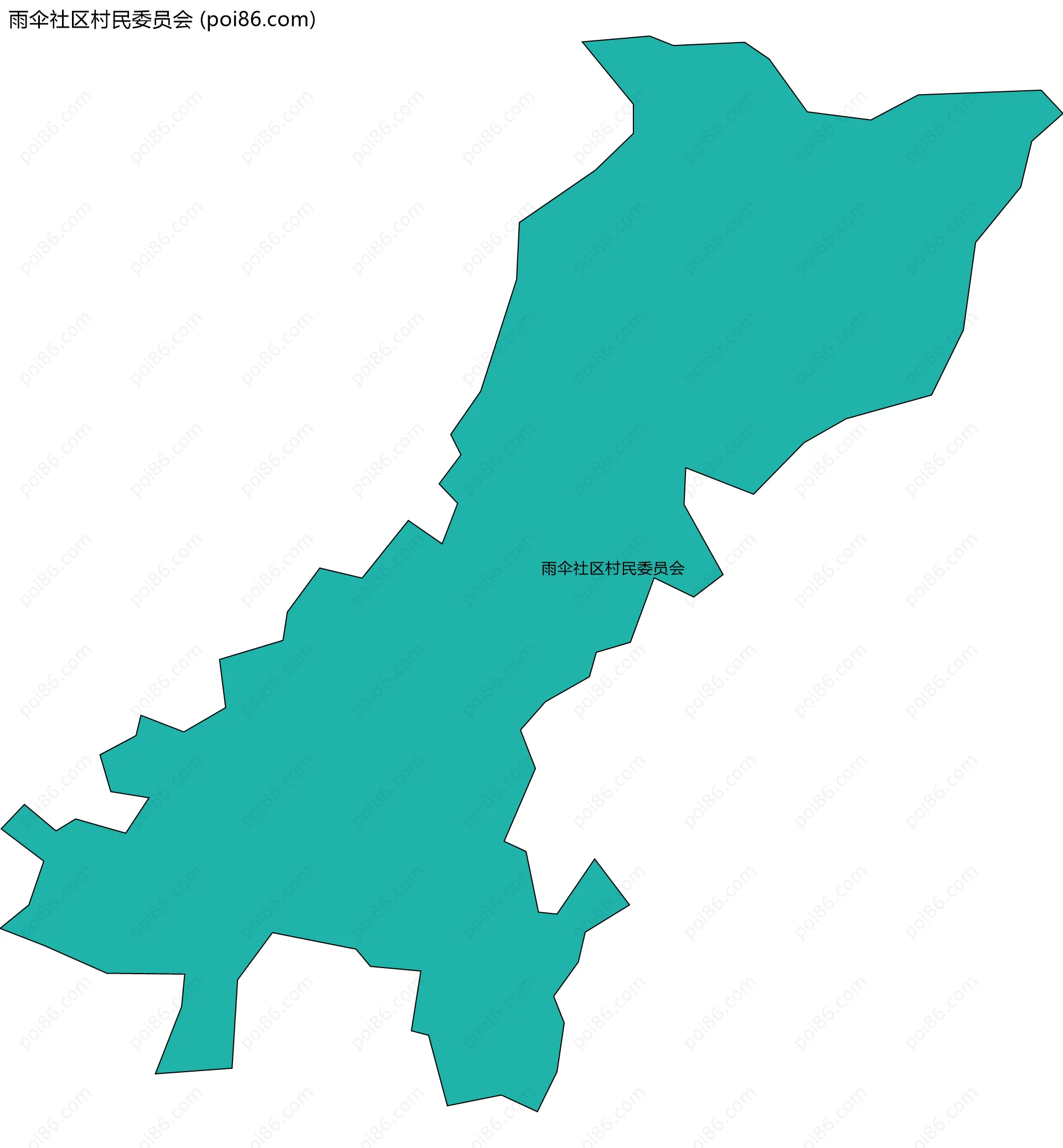 雨伞社区村民委员会边界地图