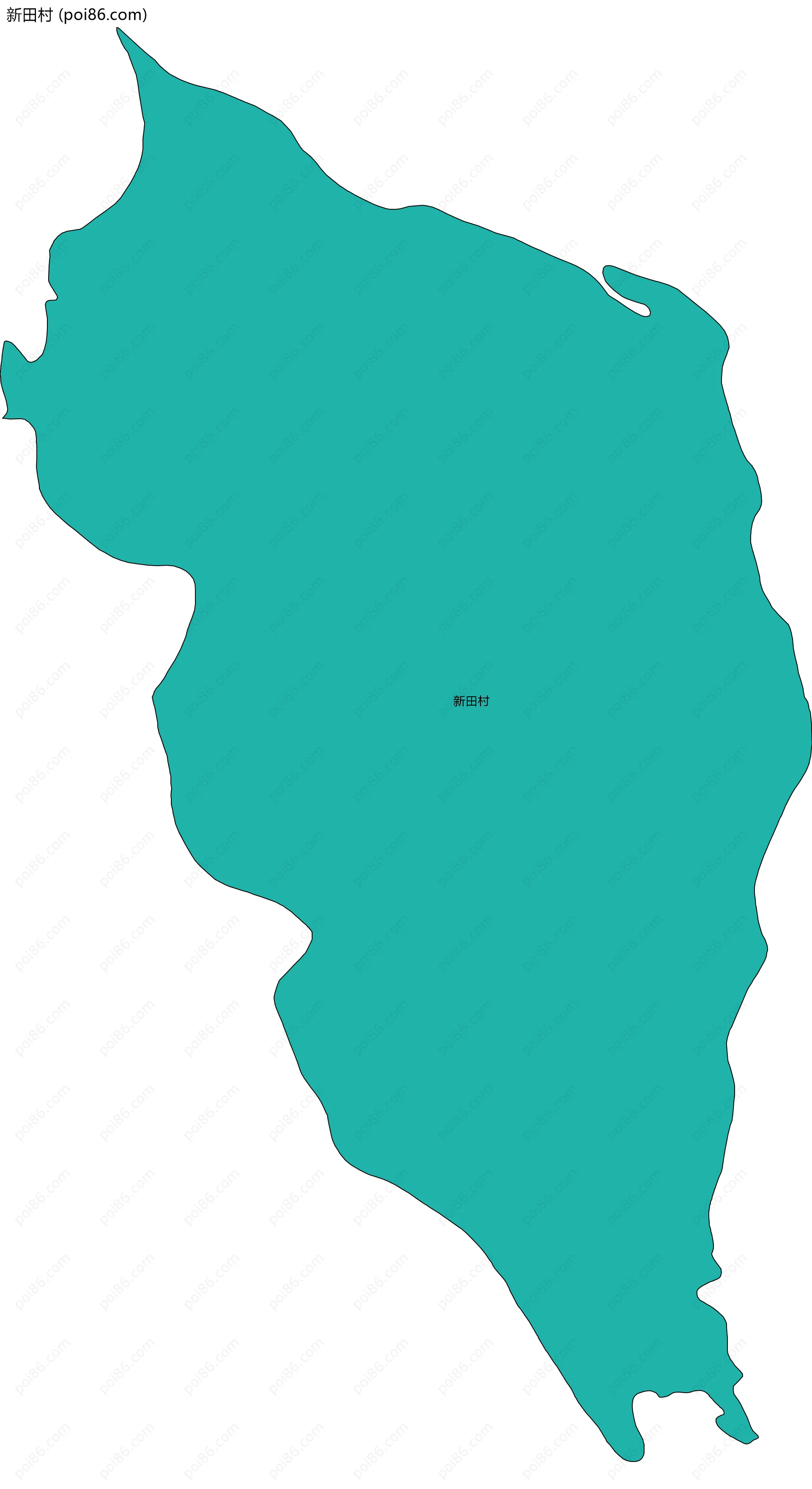 新田村边界地图