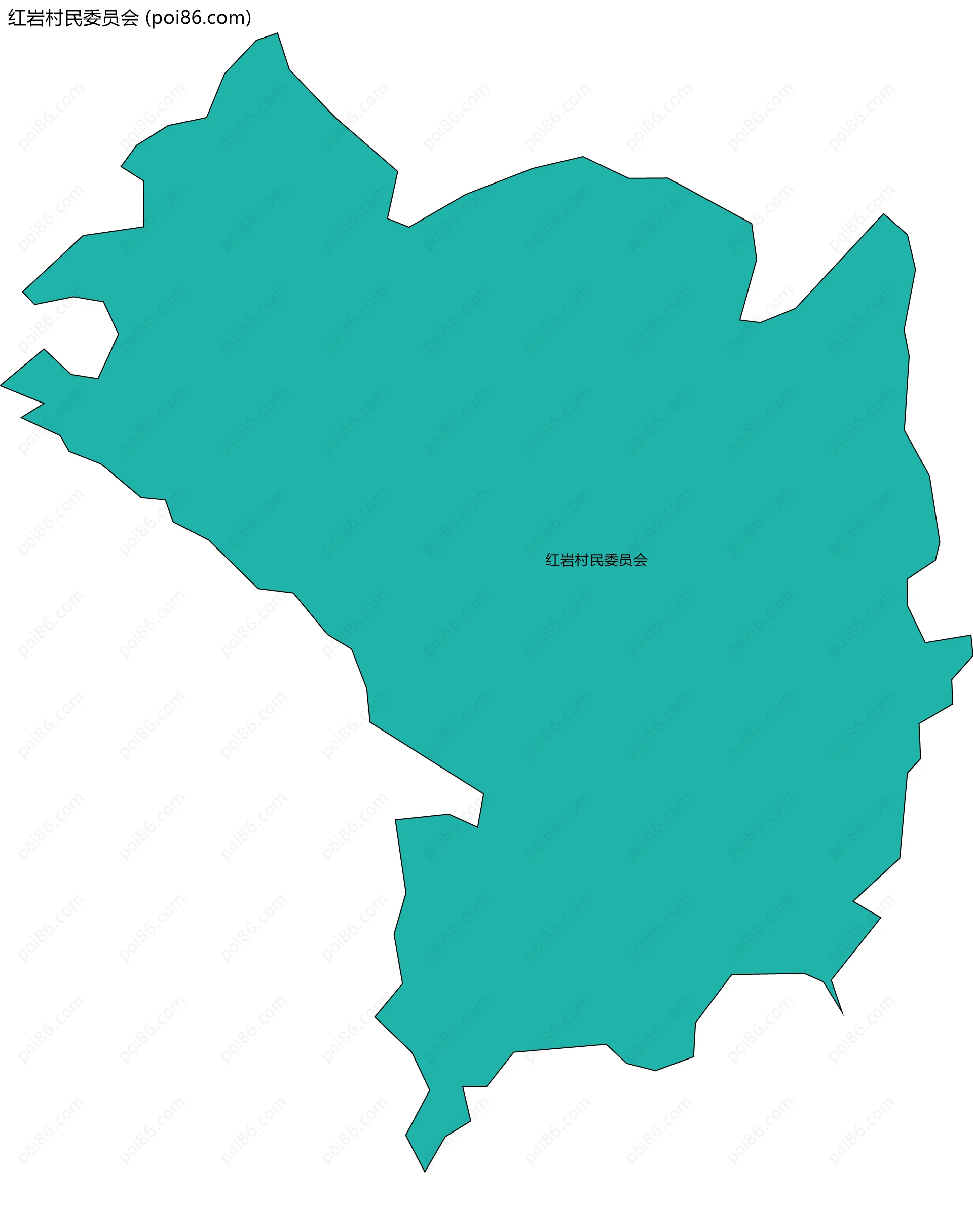 红岩村民委员会边界地图