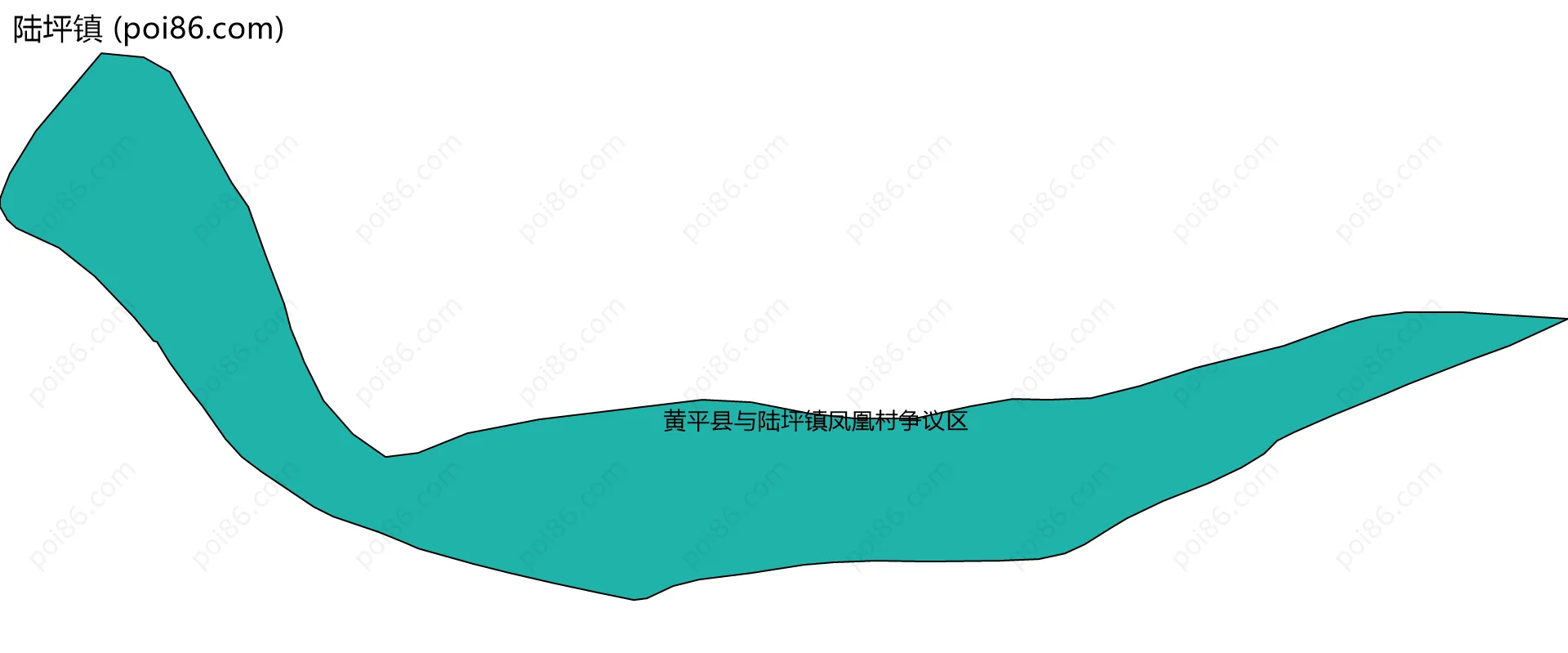 陆坪镇边界地图(五级行政区划)