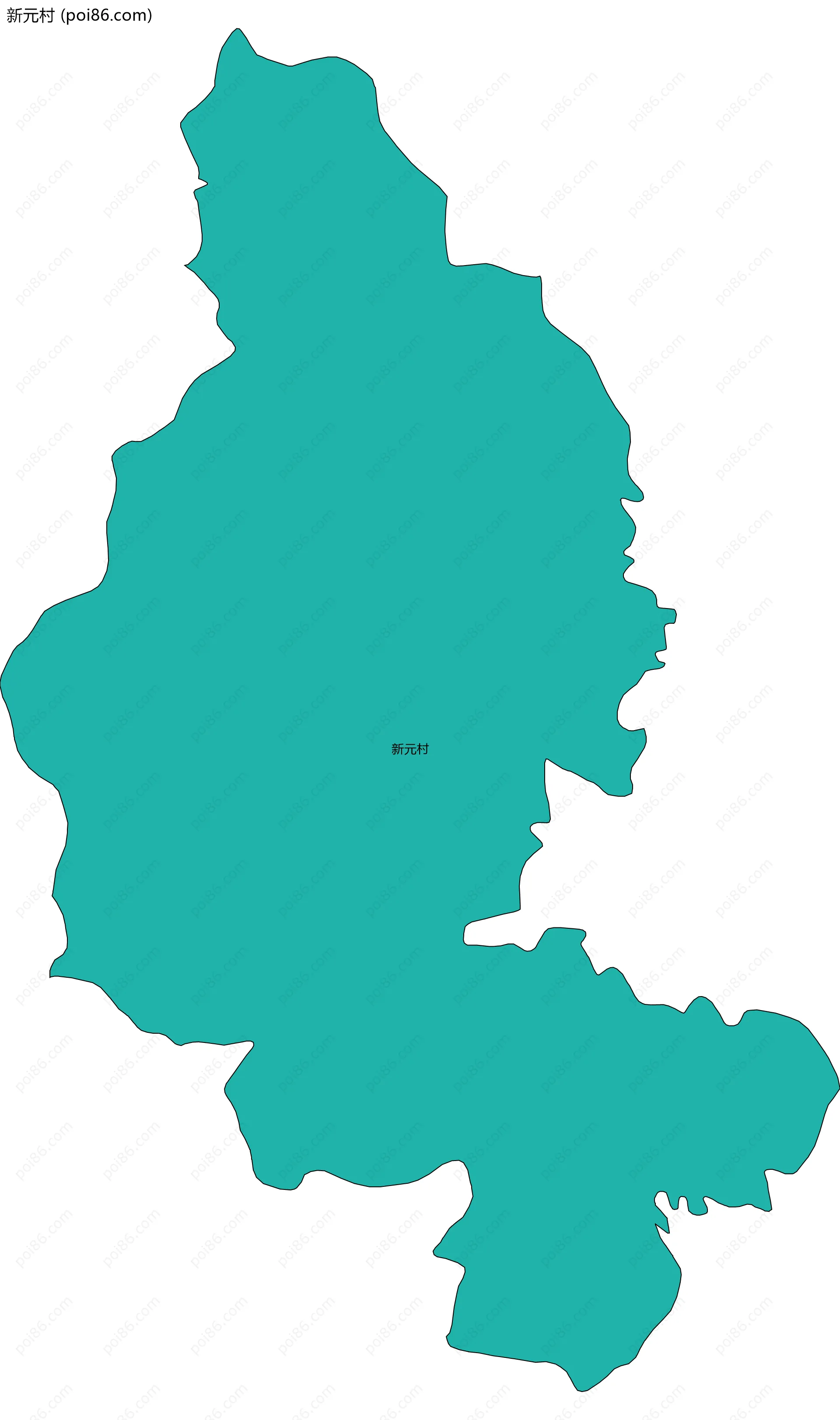 新元村边界地图