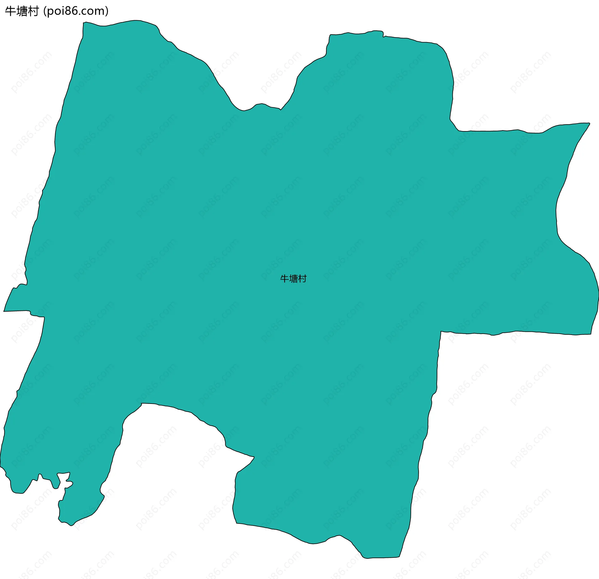 牛塘村边界地图