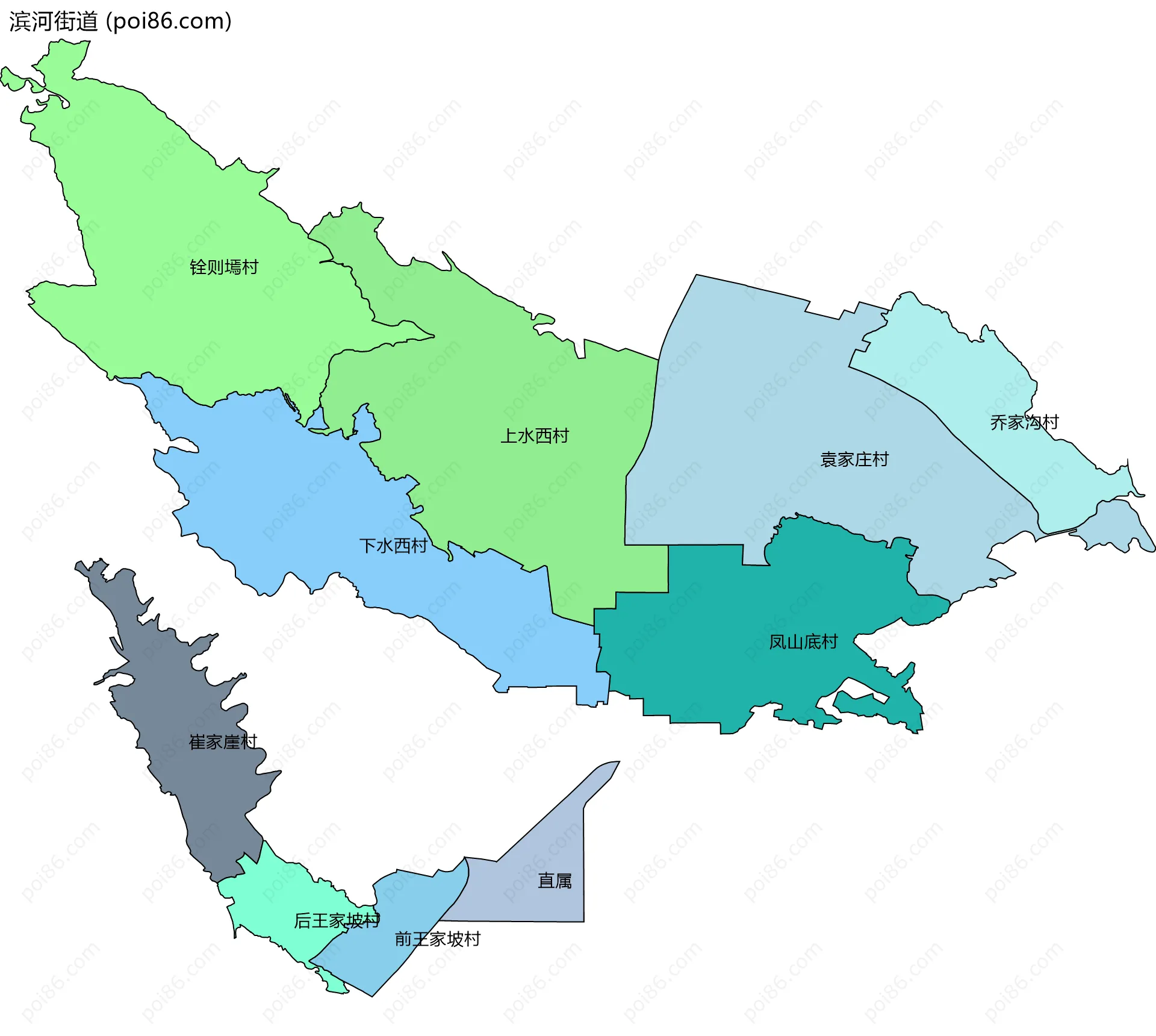 滨河街道边界地图(五级行政区划)