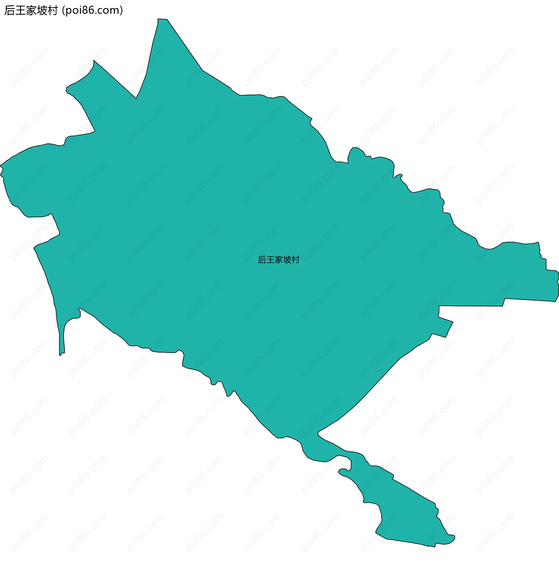 后王家坡村边界地图