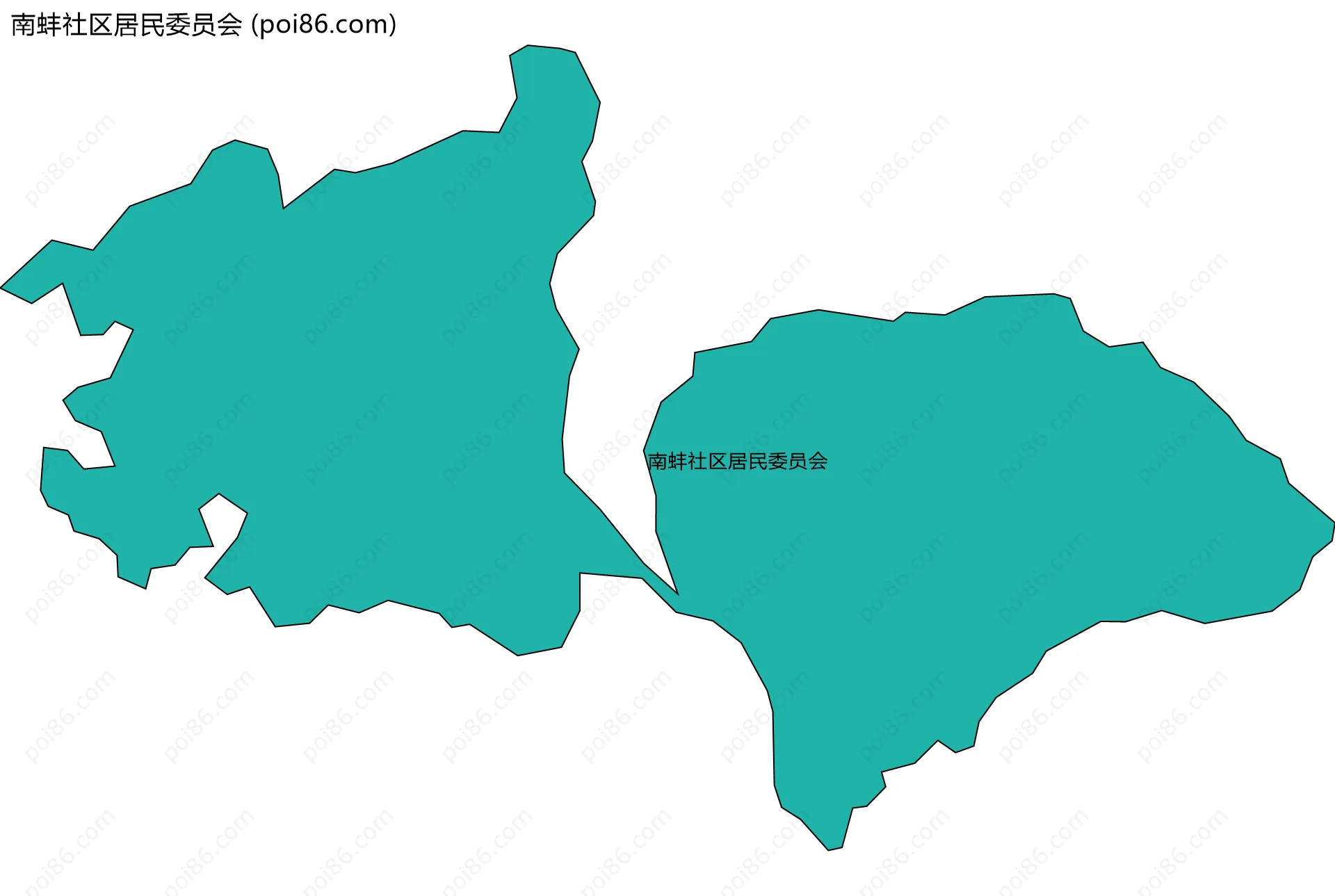 南蚌社区居民委员会边界地图