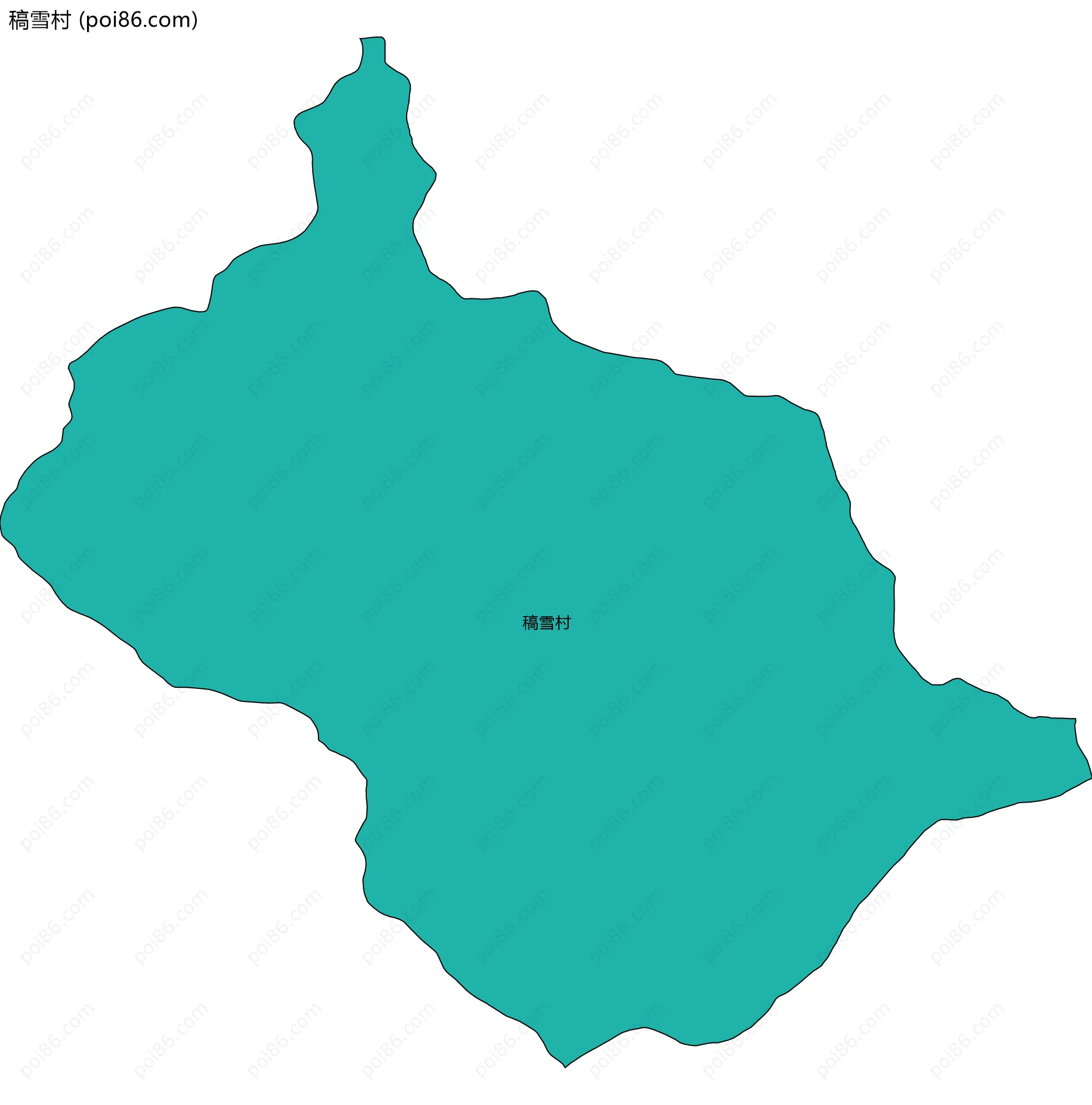 稿雪村边界地图