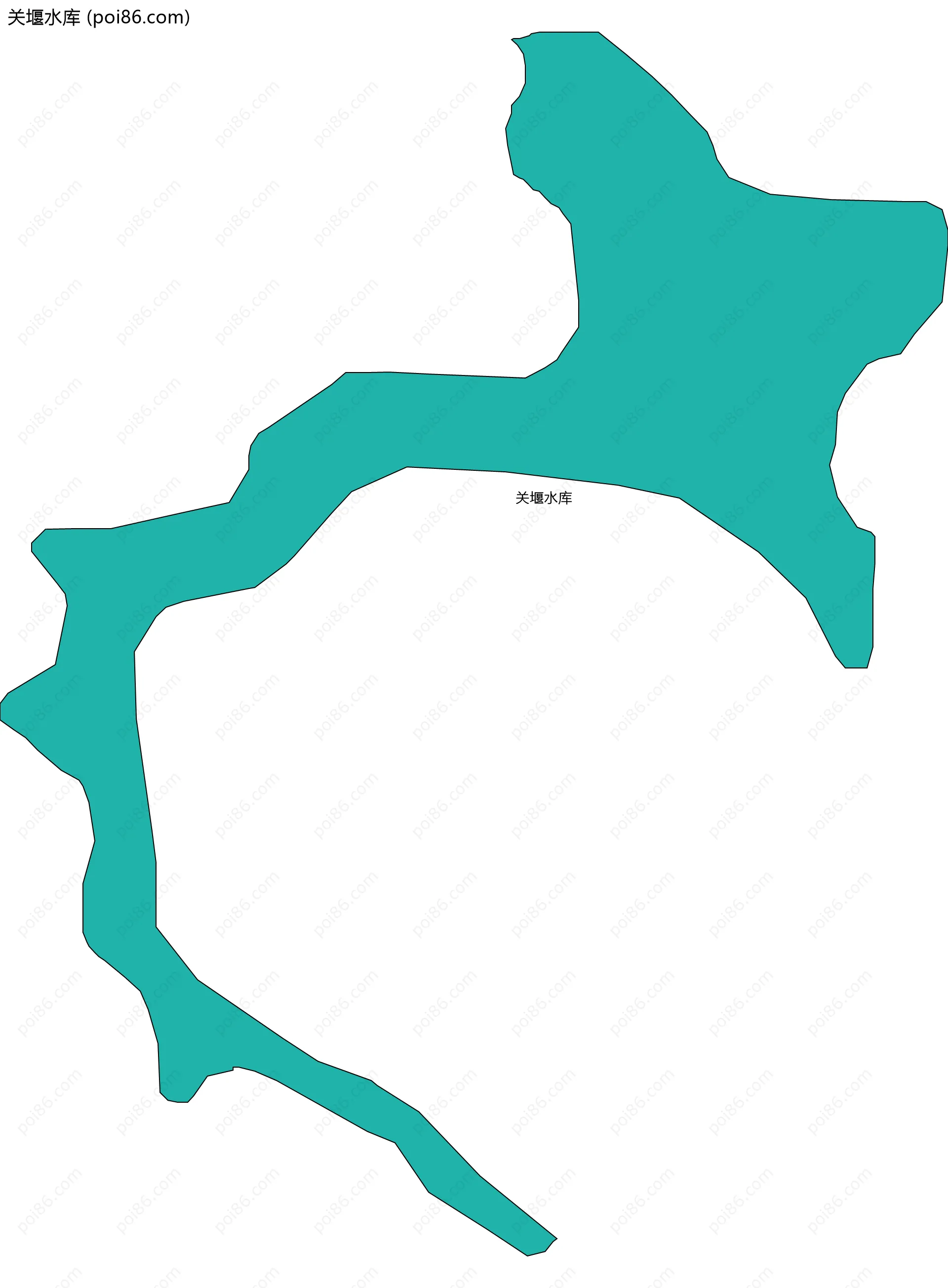 关堰水库边界地图