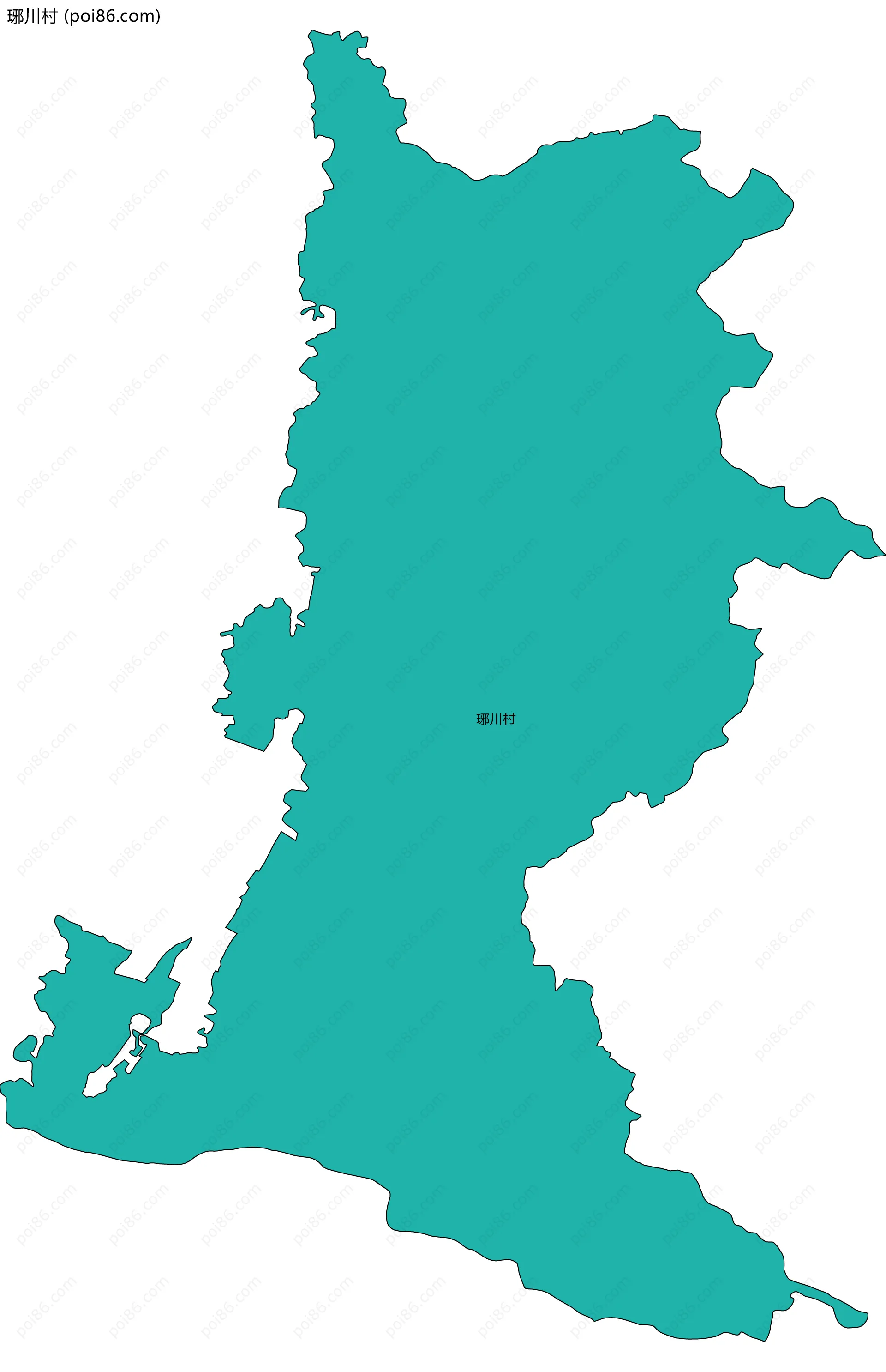 琊川村边界地图