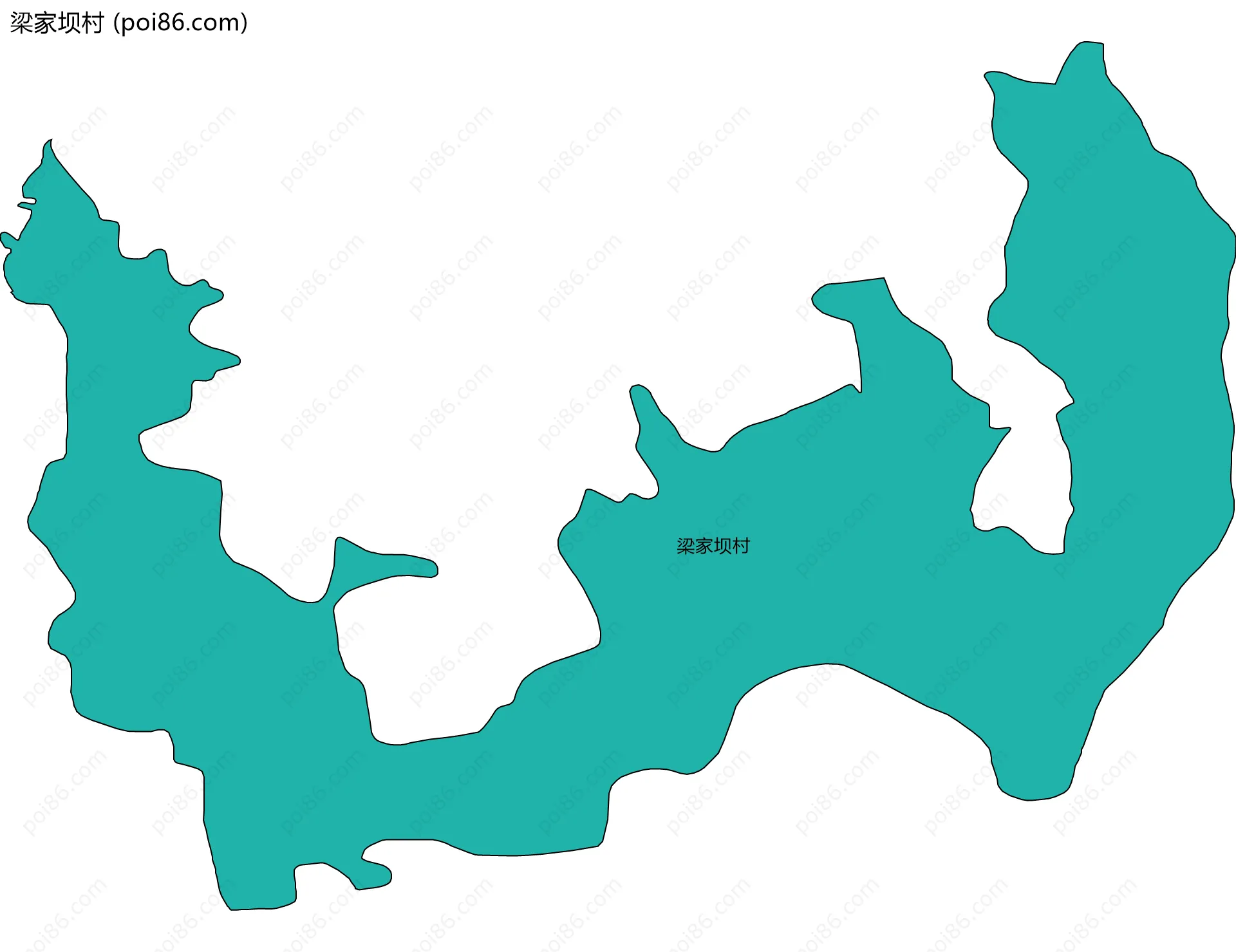 梁家坝村边界地图