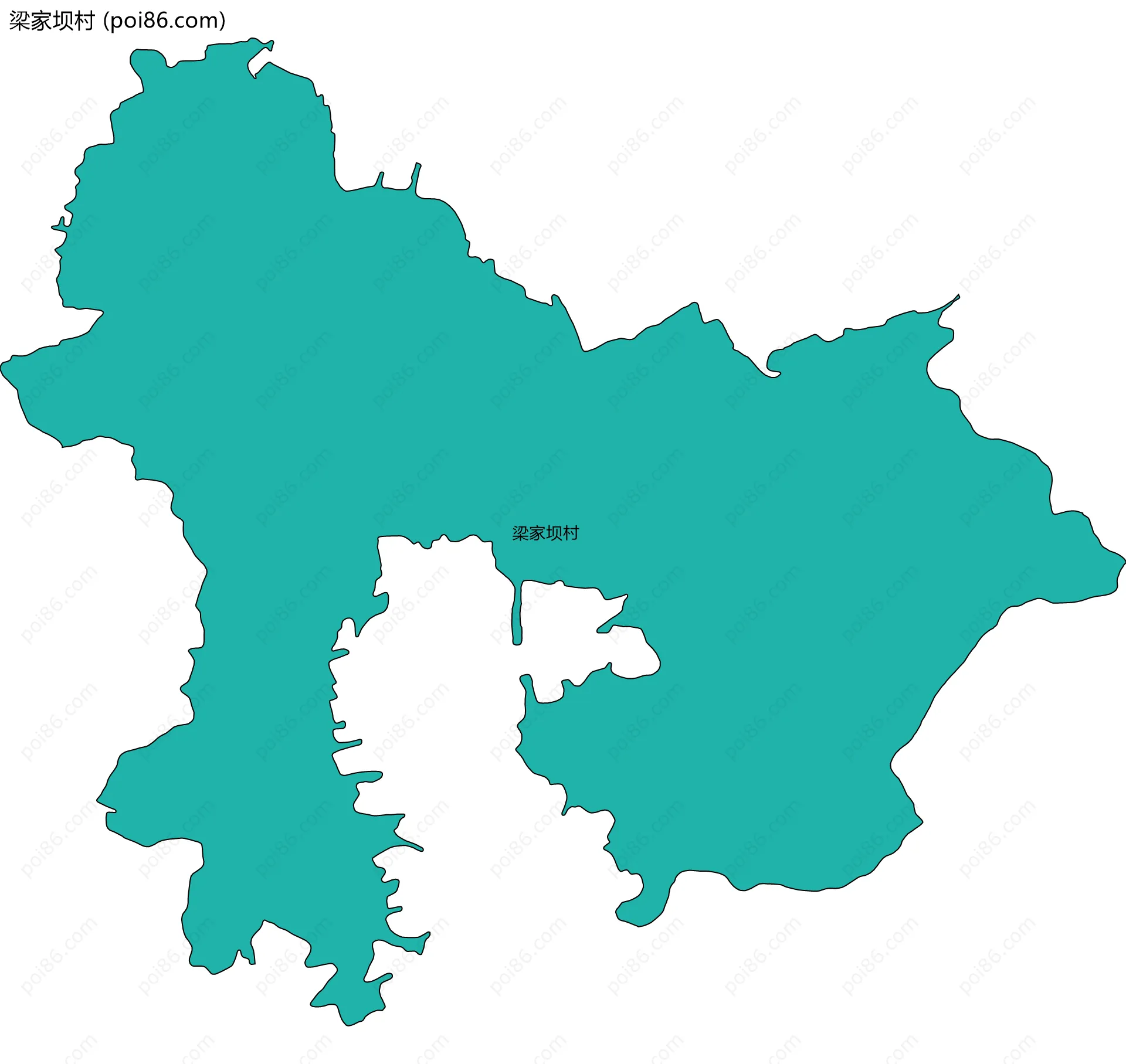 梁家坝村边界地图