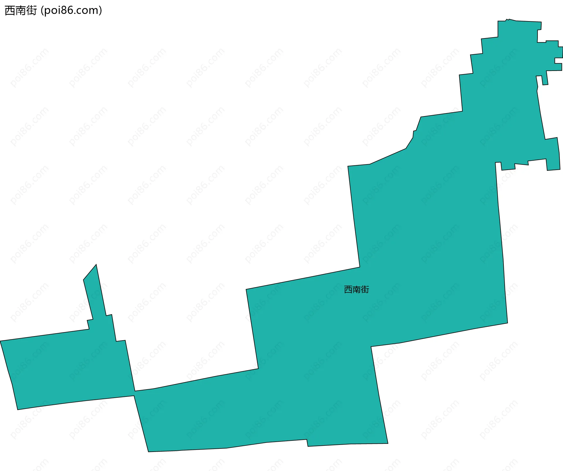 西南街边界地图